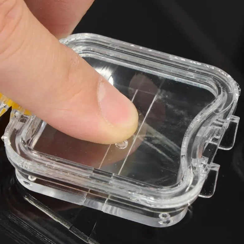 Caja de Corona pequeña con película Flexible Transparente, Material de Herramienta Dental de plástico, Almacenamiento Interno, 10 Uds.