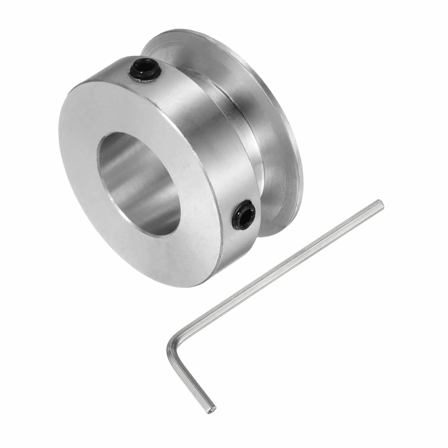 sourcing map Polea de Ranura Única de 14 MM Diámetro Fijo y 30 MM Diámetro Exterior de Aleación de Aluminio con Llave Hexagonal