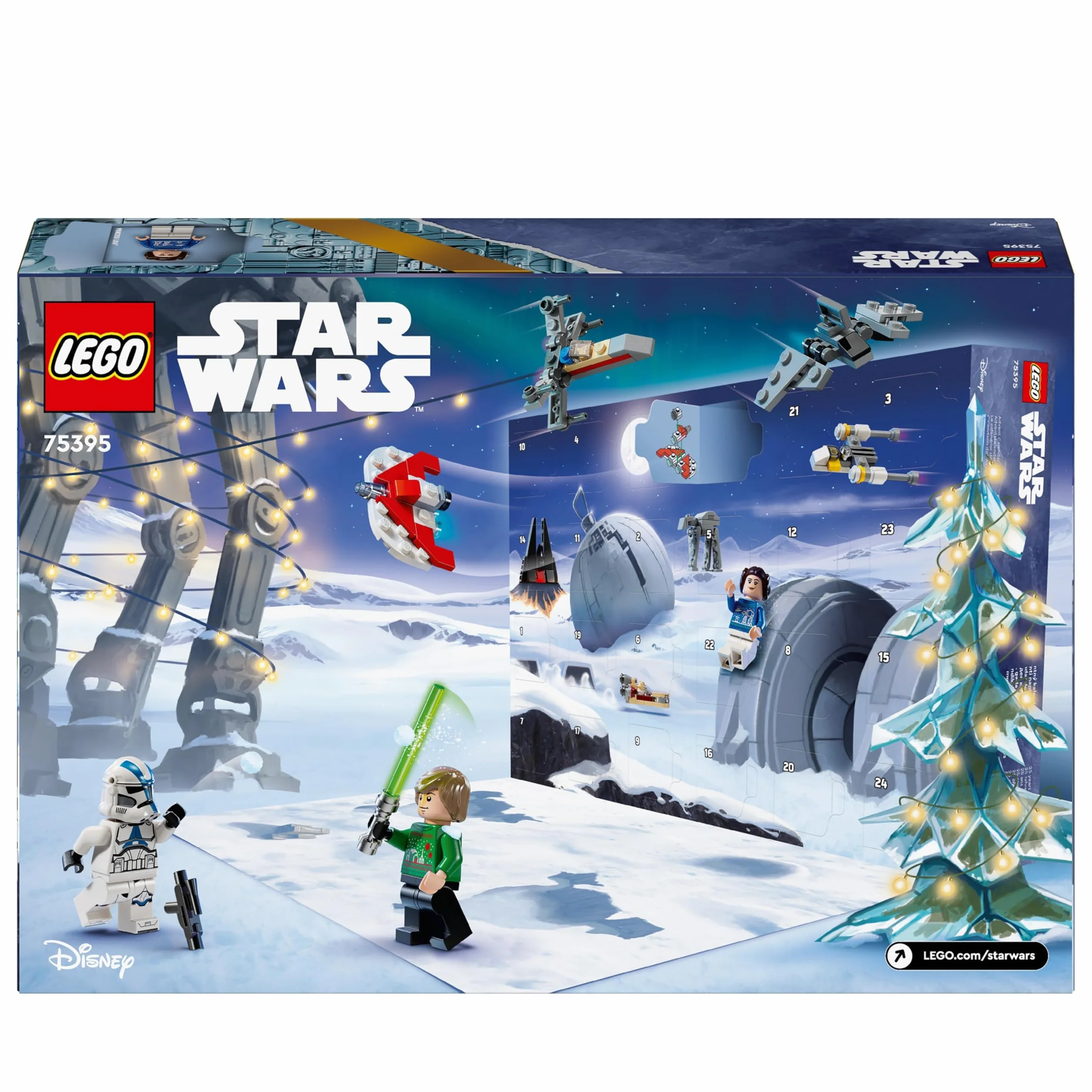 LEGO Star Wars Calendario de Adviento 2024 75395 con 18 Mini Juguetes y 6 Minifiguras