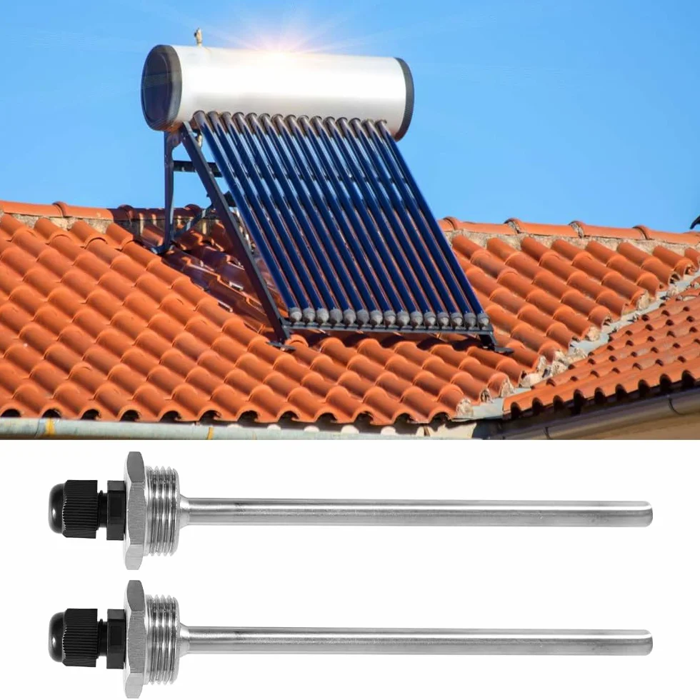 2 manguitos de buceo de 3/4 pulgadas, acero inoxidable 3/4 pulgadas Thermowell,100 mm de acero inoxidable, rosca G de 3/4 pulgadas para sensor de temperatura, tubo de protección de buceo para sensor