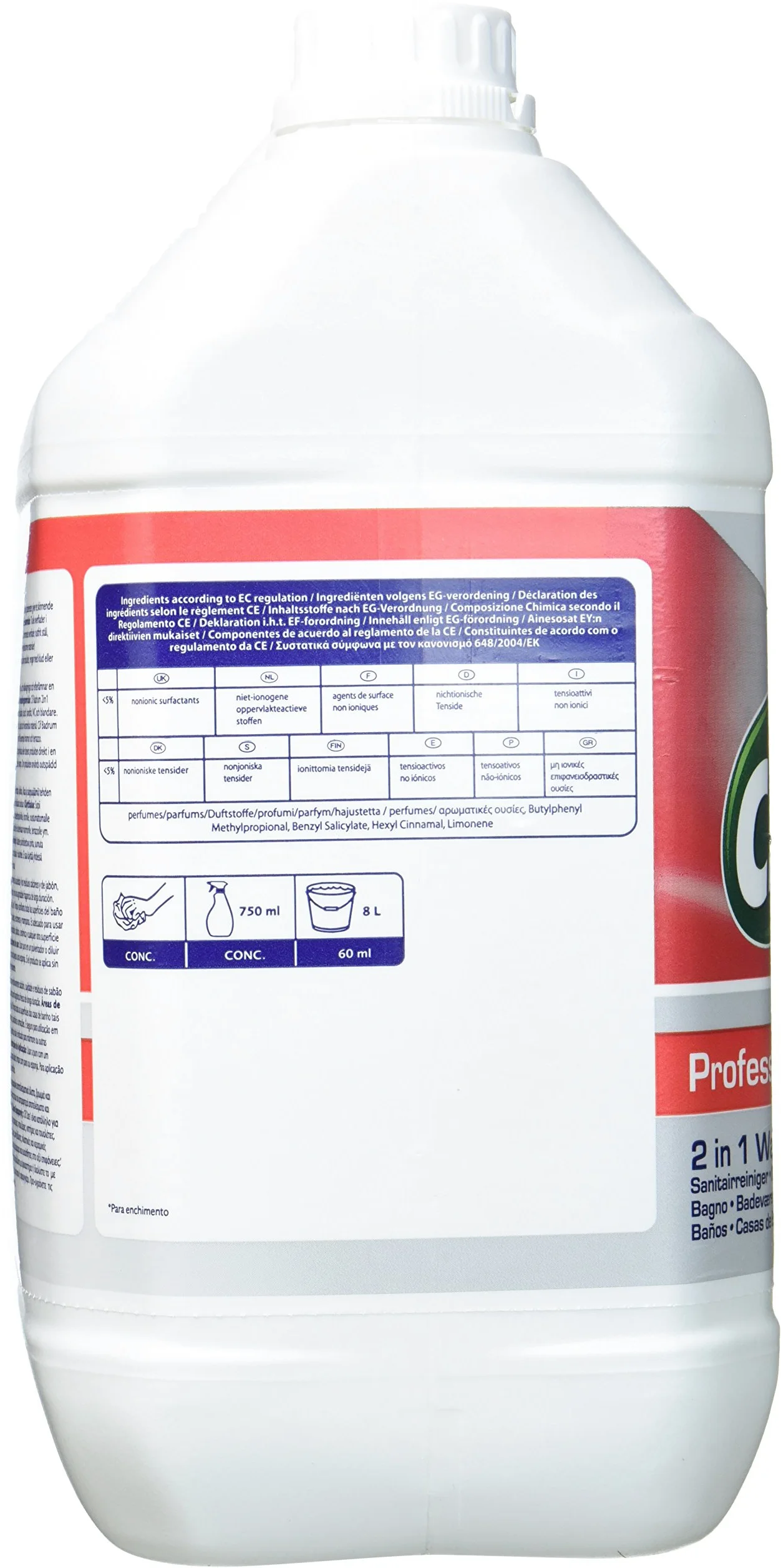 Cif 936987 - Limpiador profesional para baños 2 in1, 5 l, multicolor