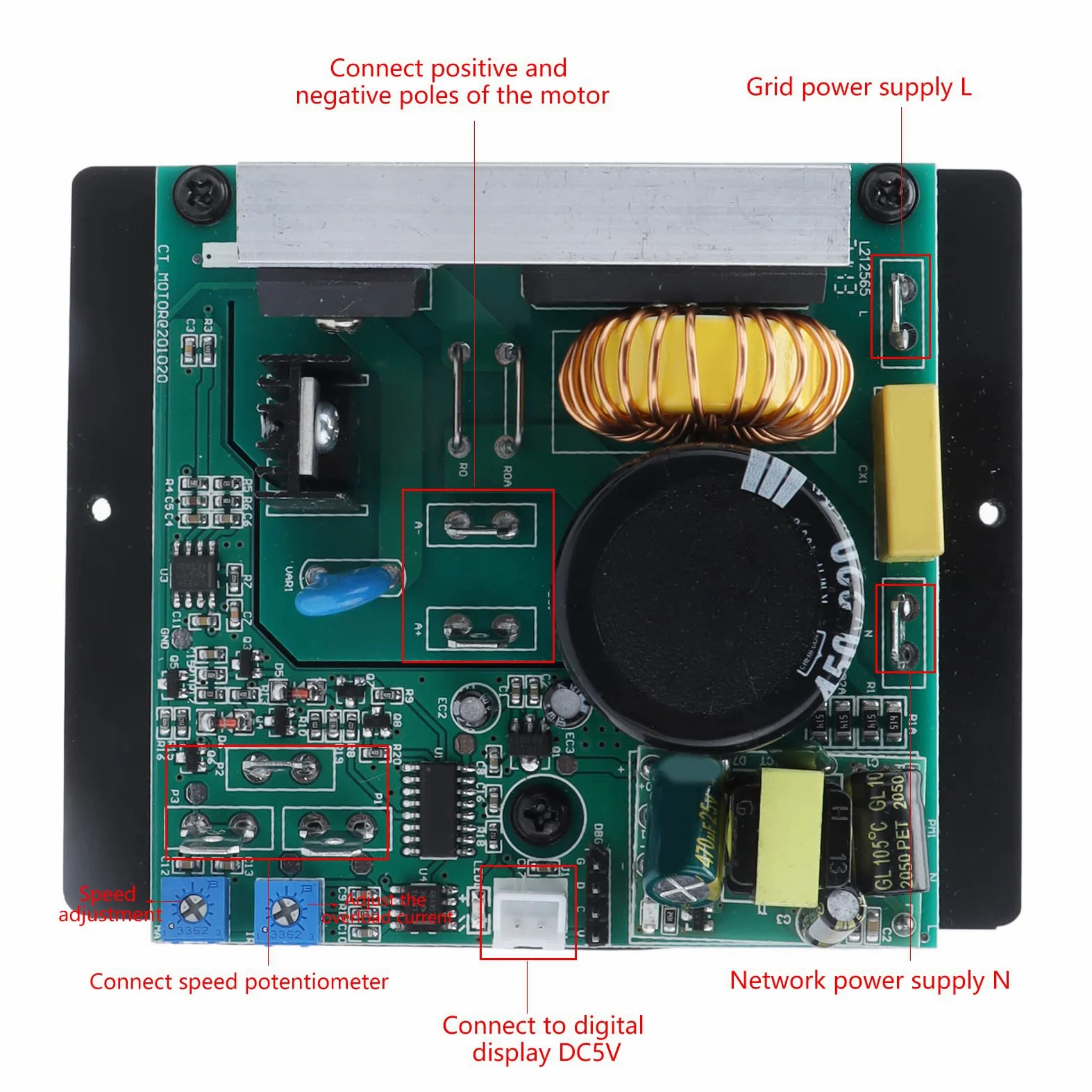 Mini Placa Controladora de Velocidad de Torno 450-1100W Motor AC110/240V DC 0-180V Salida para Torno Doméstico