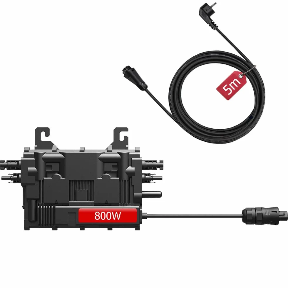 EON-MI800S Microinversor de 800W, Dual MPPT, 16–60V DC, Control de la aplicación Mediante Wi-Fi, Plug & Play, IP67, Certificado VDE, Ligero, Ideal para Sistemas solares de balcón