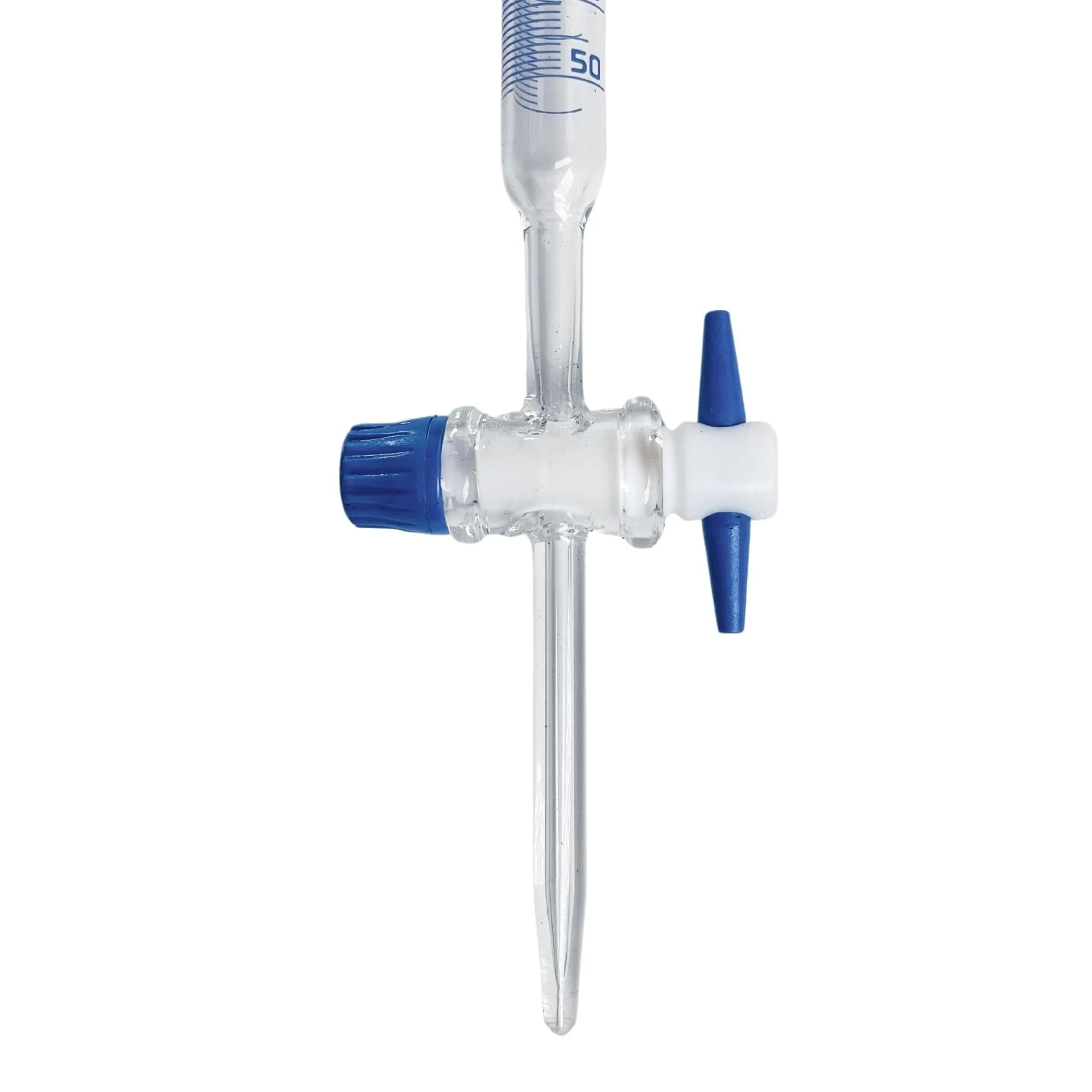 Buretas de vidrio, Llave de paso PTFE vidrio borosilicato clase A 50 ml con certificación ISO 385