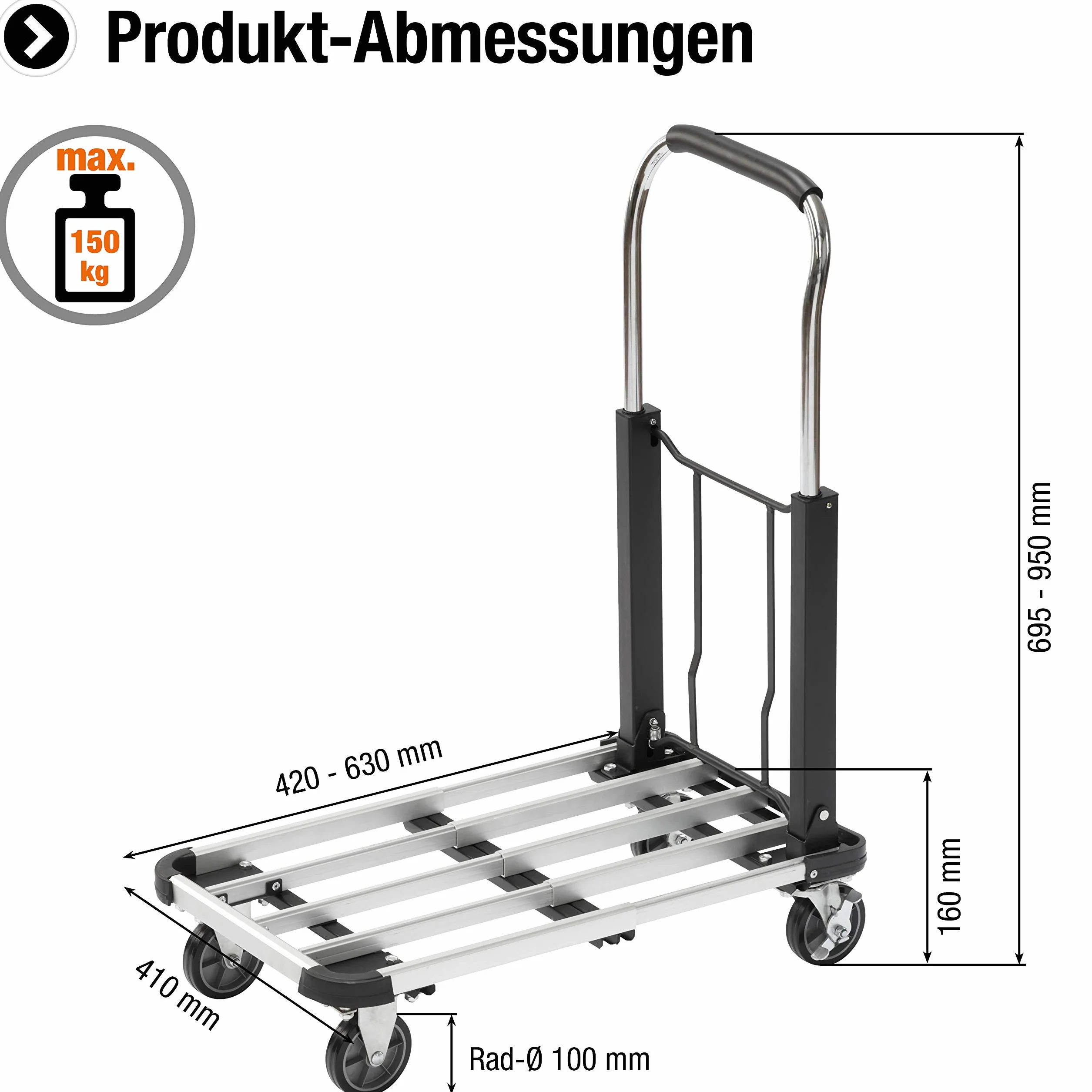 Meister Carrito transportador plegable 150 kg
