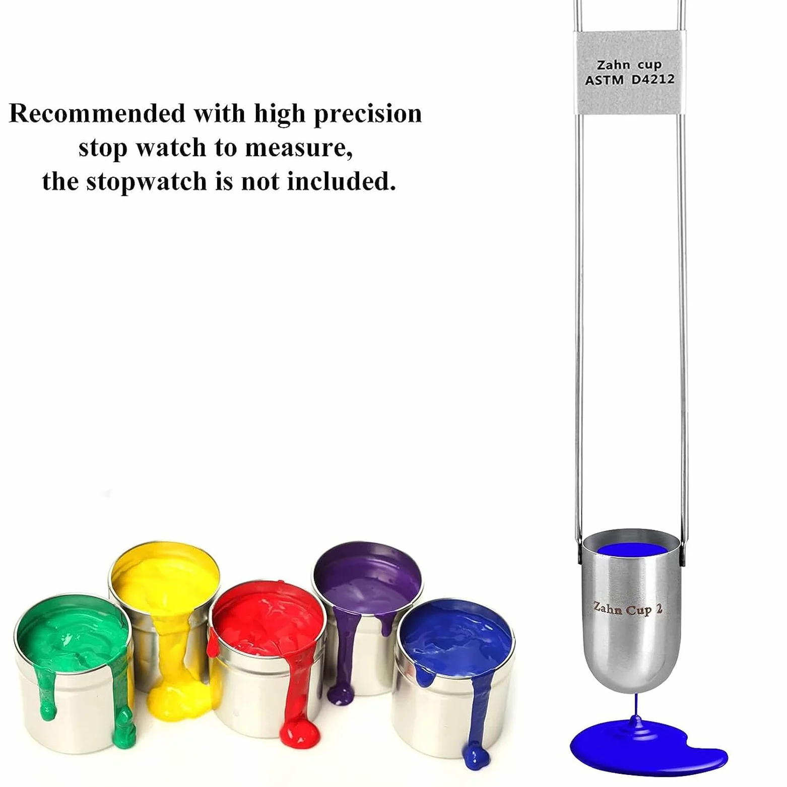Vaso de viscosidad, viscosímetro de acero inoxidable tipo inmersión para medición de alta viscosidad, capacidad de 44 ml para acabados de pintura y aceite