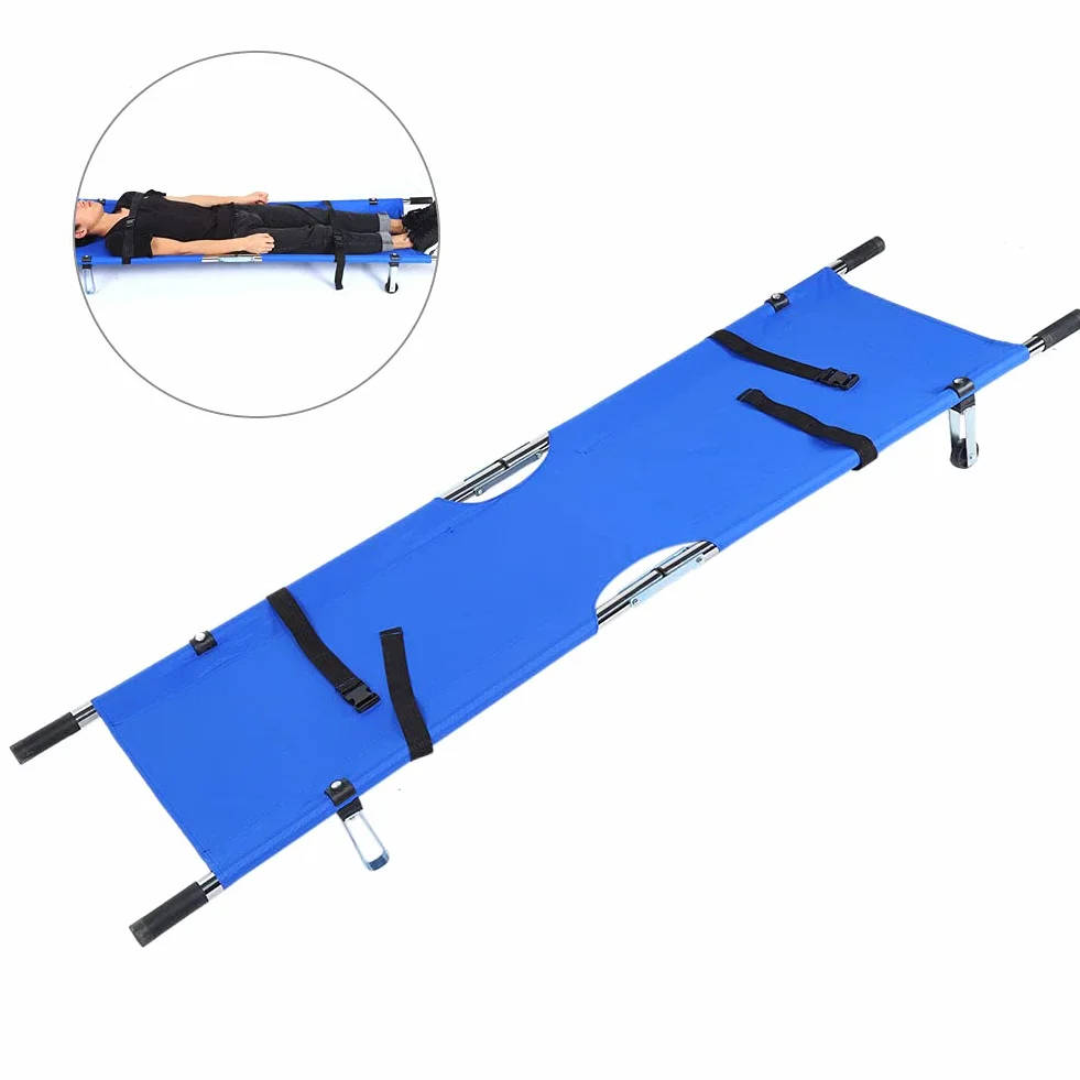Camilla de Transporte Plegable, Camillas Plegables para Ambulancia Médica Emergencia Plegable Mover Pacientes Trasera Rescate hospitalaria Decoration 150Kg Tela Oxford Espalda Impermeable (Azul)