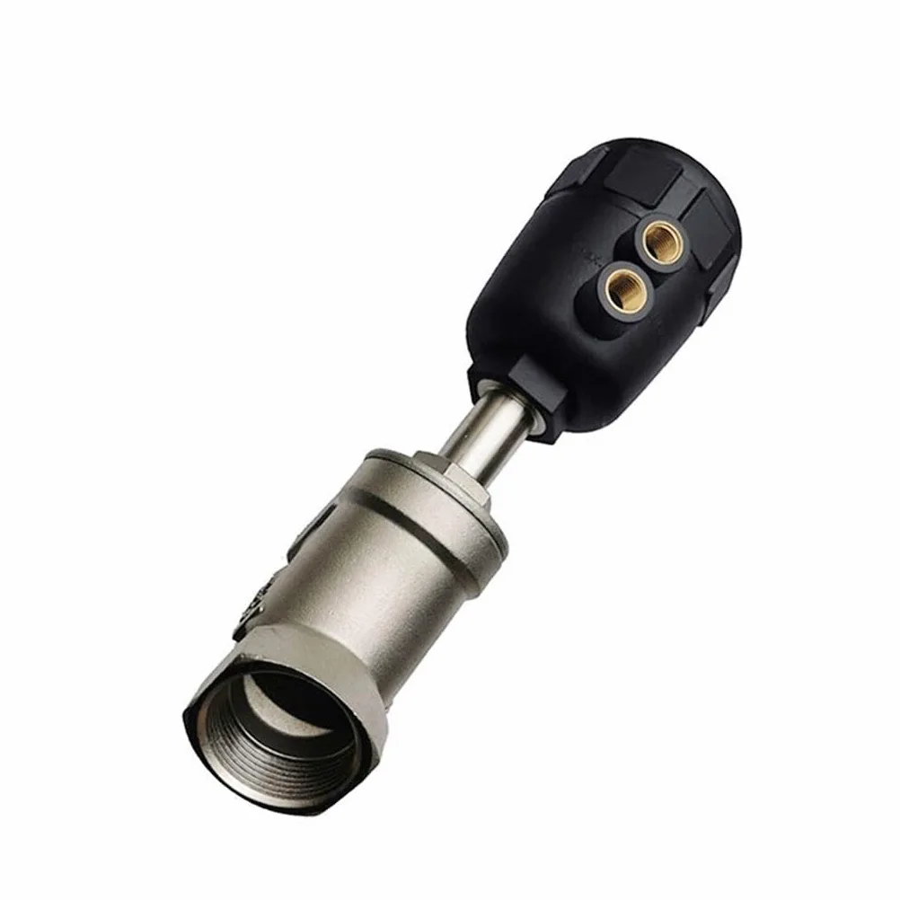 Válvula de Asiento neumática de Acero Inoxidable de Doble Efecto, 1,6 MPa, 1 Unidad, for el hogar, válvula de Asiento Angular, Sellado de PTFE, Normalmente Cerrada, 1/2", 3/4", 1"(1-1/4")