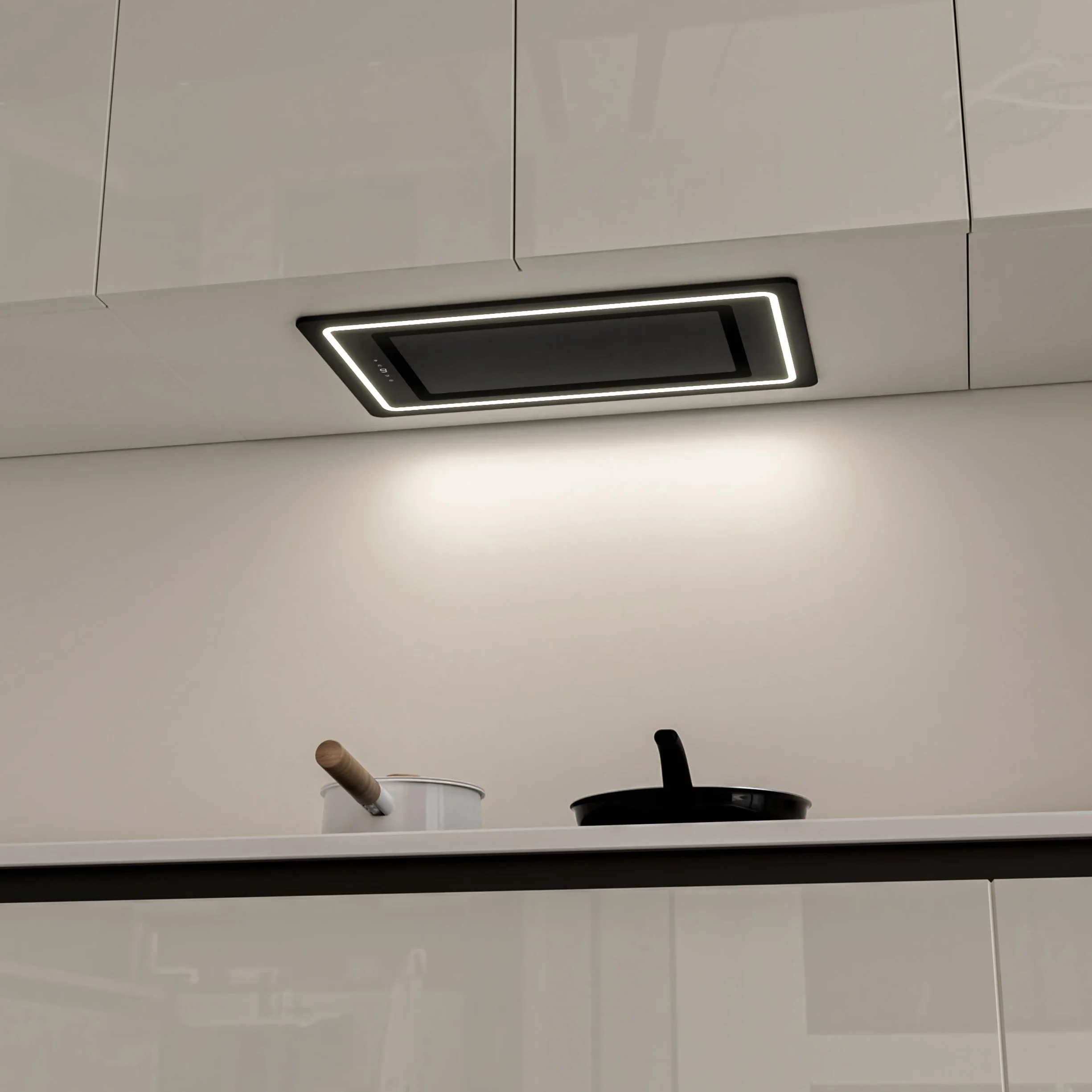 FIREGAS Campana Extractora Empotrada 52 cm 450 m³/h Clase A+ 9 Velocidades Control Táctil Tira LED Filtro Carbón Activo