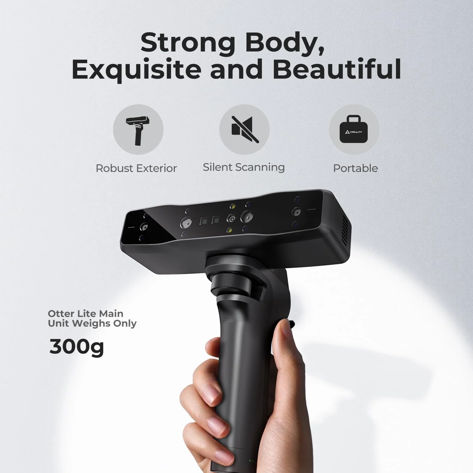 Creality Otter Lite Basic Escáner 3D, Precisión de 0,05 mm, Diseño Innovador de Cuatro Ojos, Adecuado para Todos los Tamaños, 30FPS, One-Shot3D, Tecnología de Luz Estructurada DOE3D