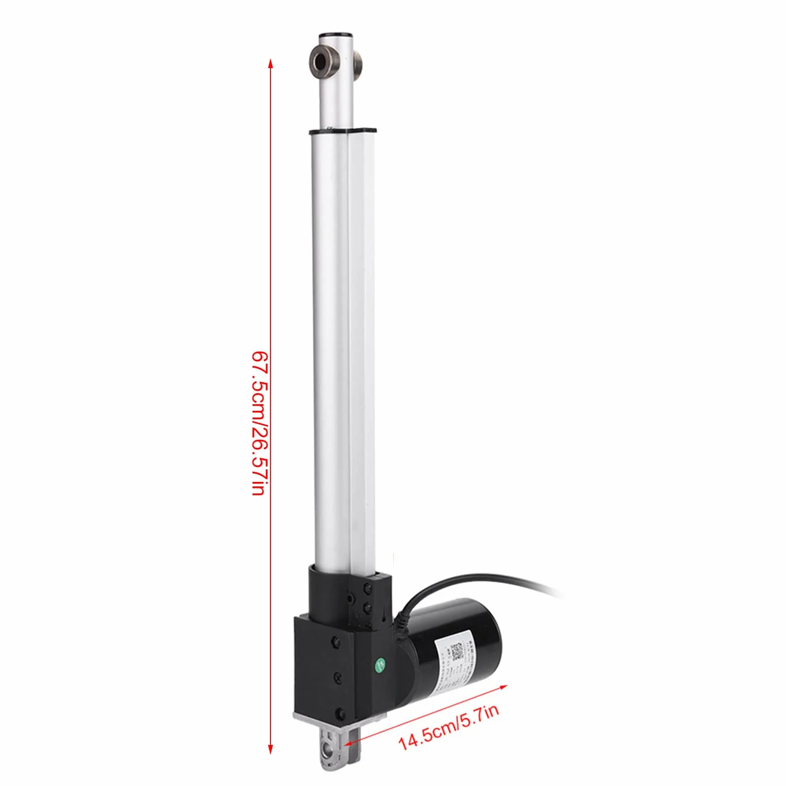 Actuador lineal 12V DC Motor Heavy Duty 6000N 600KG 5mm / s Carrera 100-500mm Motor de Carga Eléctrica IP54 Metal(500mm)