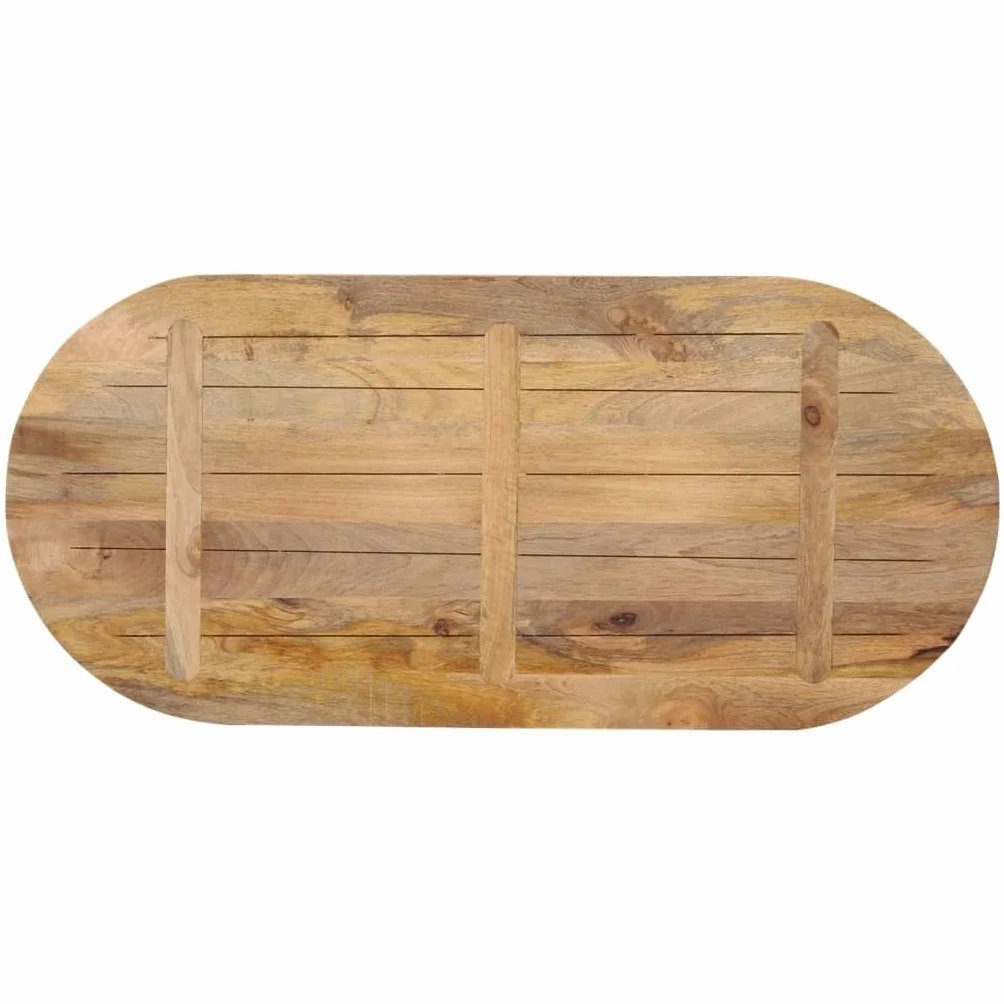 vidaXL Tablero De Mesa Ovalado De Madera Maciza De Mango 120 X 60 X 2,5 Cm, Superficie De Mesa, Tablero De Mesa De Centro