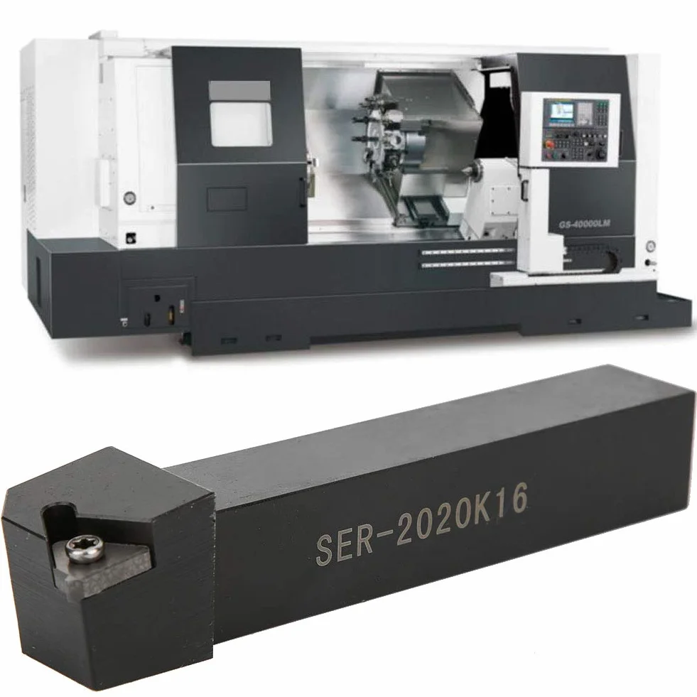 16ER AG60 Blade Insert + SER2020 CNC Turning Tool Holder Boring Bar + Wrench Set
