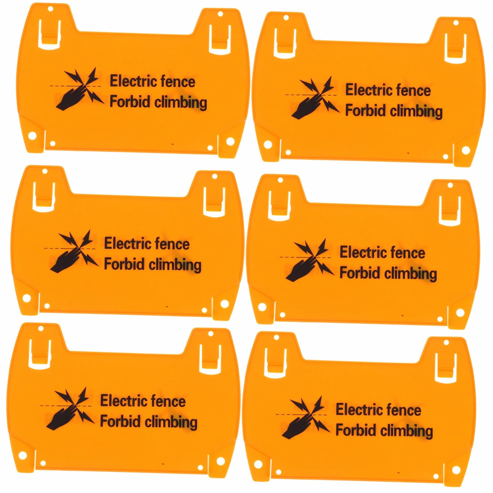 Señales de Plástico Amarillo de 6 Piezas para Advertencia y Cerca Eléctrica