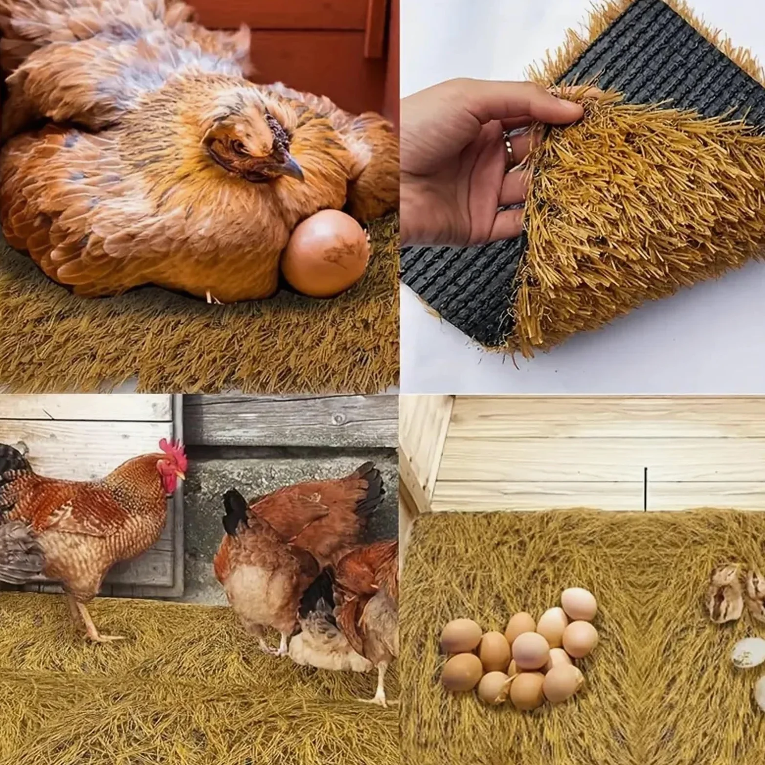 Estera para Nido De Pollo 10 Almohadillas for gallinero, cálidas, Reutilizables y Lavables