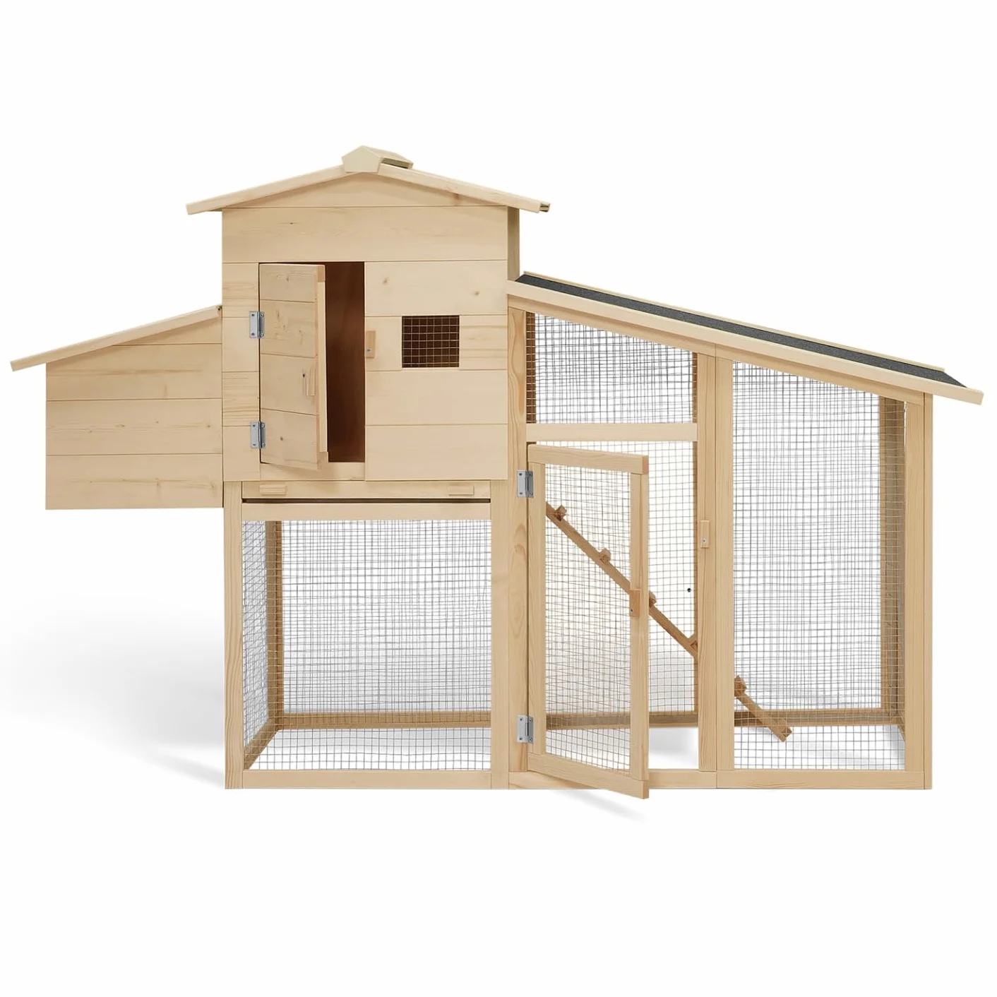 IDMarket – Gallinero con ponedero y caseta de madera