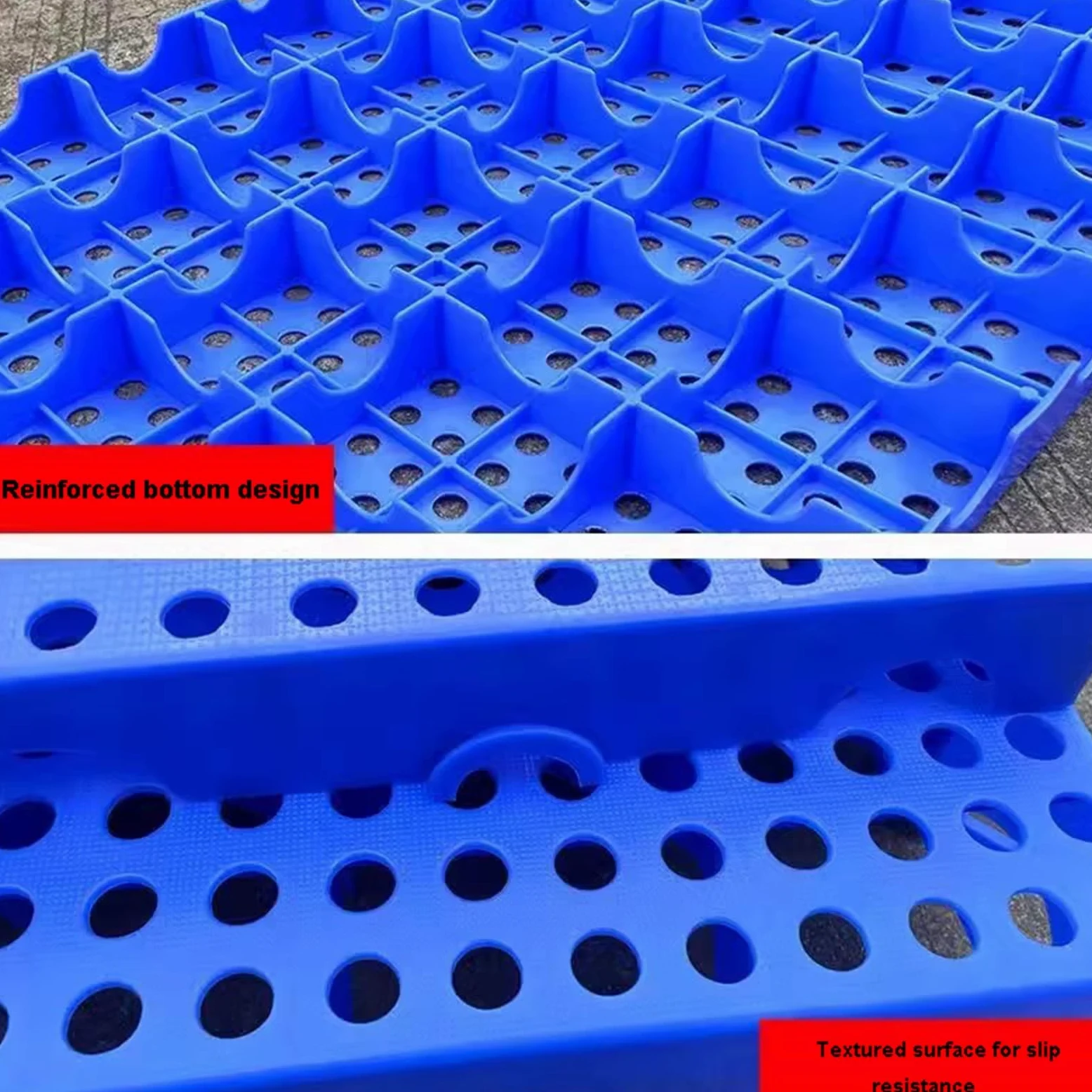 Paleta de plástico resistente al agua entrelazada, 30 x 30 cm, 3 cm de grosor, resistente, apilable, ventilada, solución de almacenamiento para sótanos (paquete de 10)