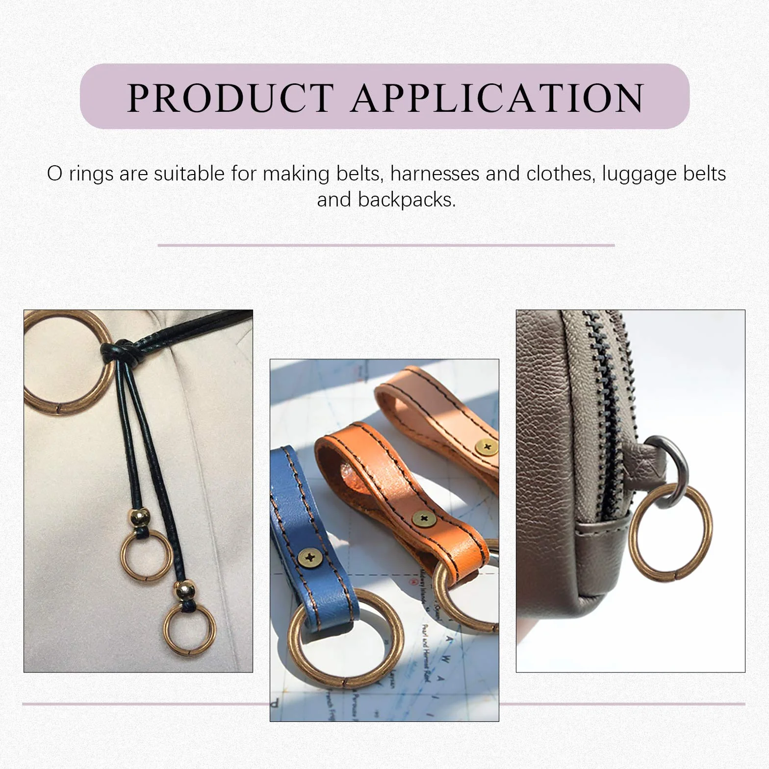 Swpeet 60 anillos de metal 3/4 pulgadas 20 mm bronce multiusos para bolsas de hardware, cinturones y correas para perros