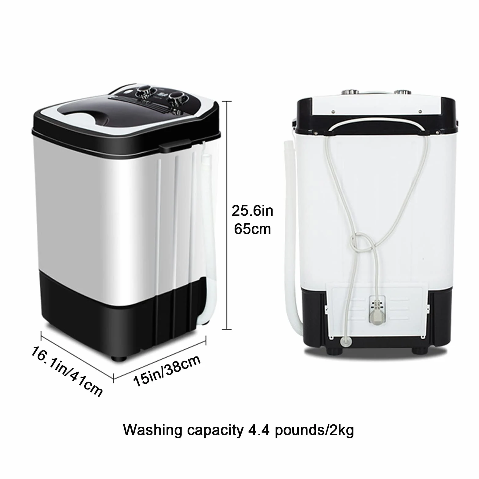 Lavadora y Secadora Portátil de Una Tina, Mini Lavadora Compacta con Control de Temporizador