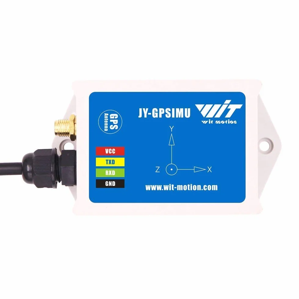 WitMotion WTGAHRS1 Inclinómetro IMU AHRS de 10 ejes de alta estabilidad, aceleración+giro+ángulo+imán+presión de aire+GPS,nivel TTL, rastreador de posición de navegación de bajo consumo con antena GPS
