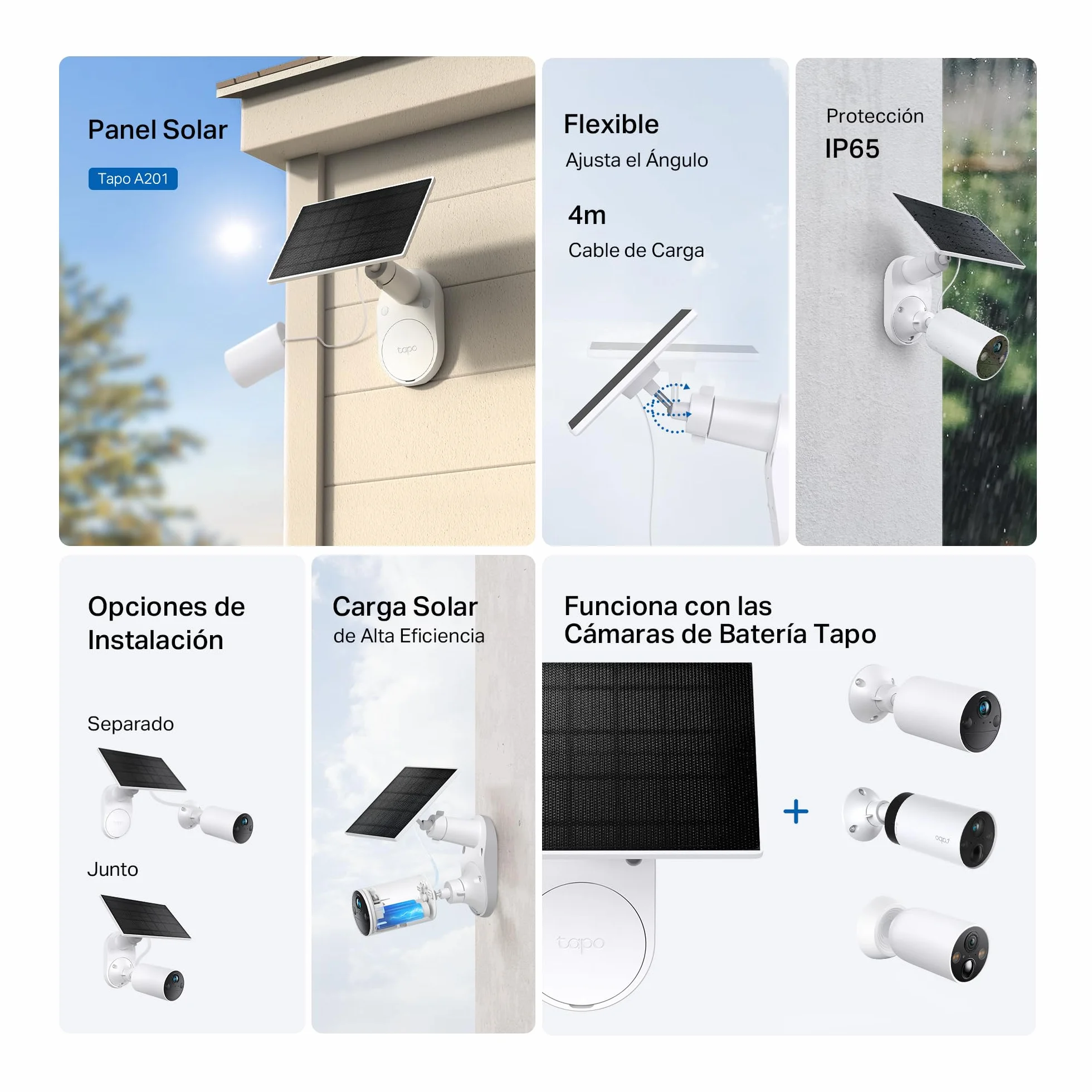 Tapo A201 Panel Solar IP65 Células Monocristalinas Cable 4m