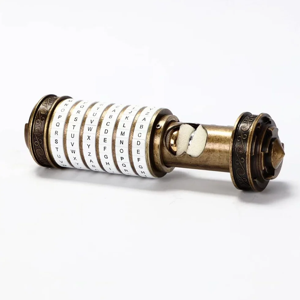 Cryptex Caja Rompecabezas Da Vinci Code Mini Lock Compartimentos Ocultos Regalo Misterioso