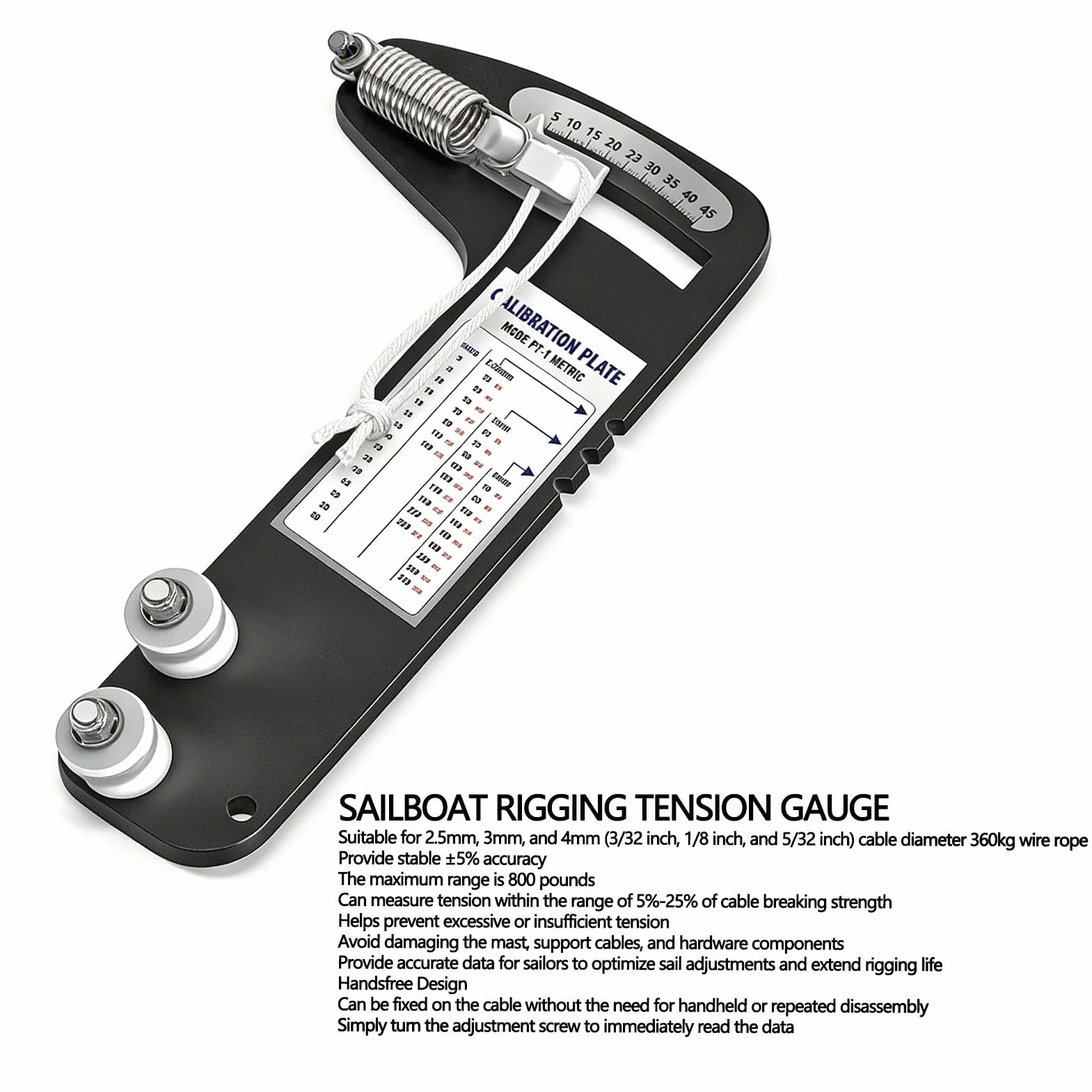 Topiky Medidor de Tensión de Cable de Acero Herramienta Precisión para Veleros
