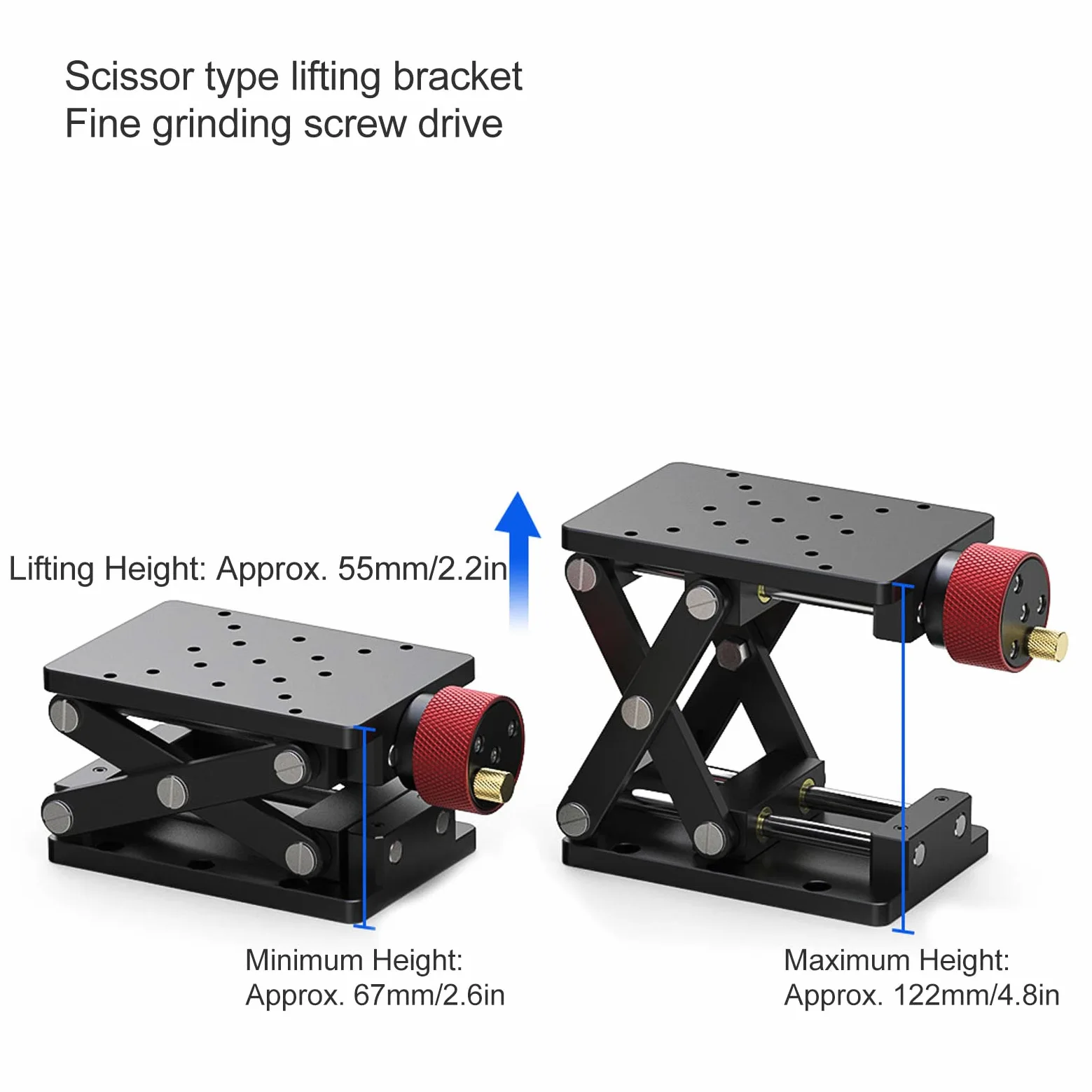 Generic Plataforma Elevadora Manual de Aleación de Aluminio de Alta Precisión para Uso en Laboratorio Diseño de Tijera Ajustable en de 55 Mm Capacidad de Carga de 10 Kg
