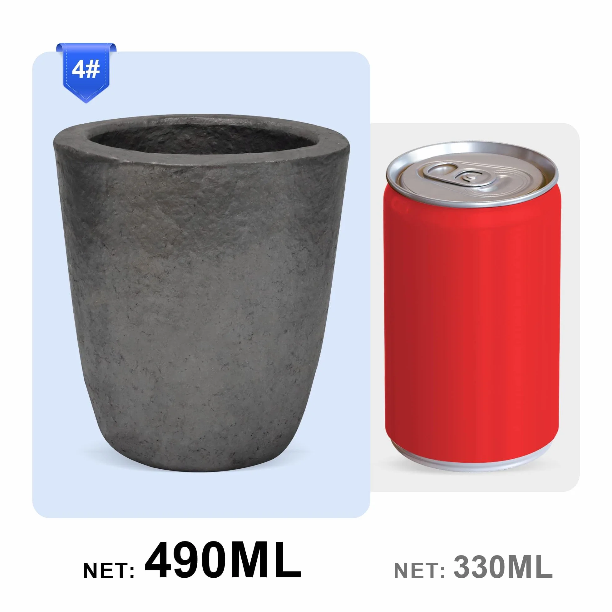 Graphite Crucible 4.5 kg for Metal Melting Casting Gold Silver Copper Brass Aluminum