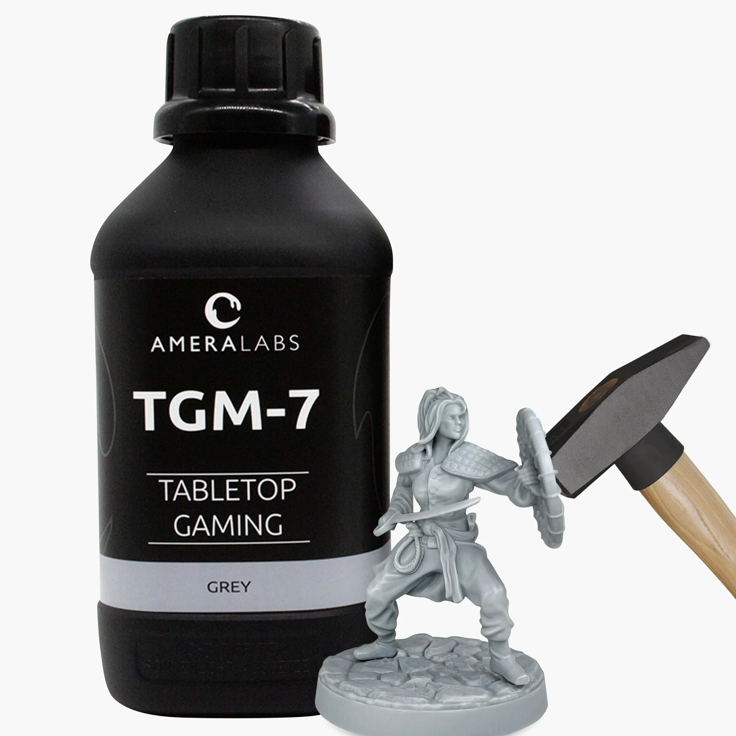 TGM-7 Resina de Wargaming 3D para miniaturas de Mesa, Resistente, Alta resolución, bajo Olor, líquido de impresión 3D de curado rápido para impresoras 3D 4K/8K/12K LCD/DLP/SLA, 1L (Gris)