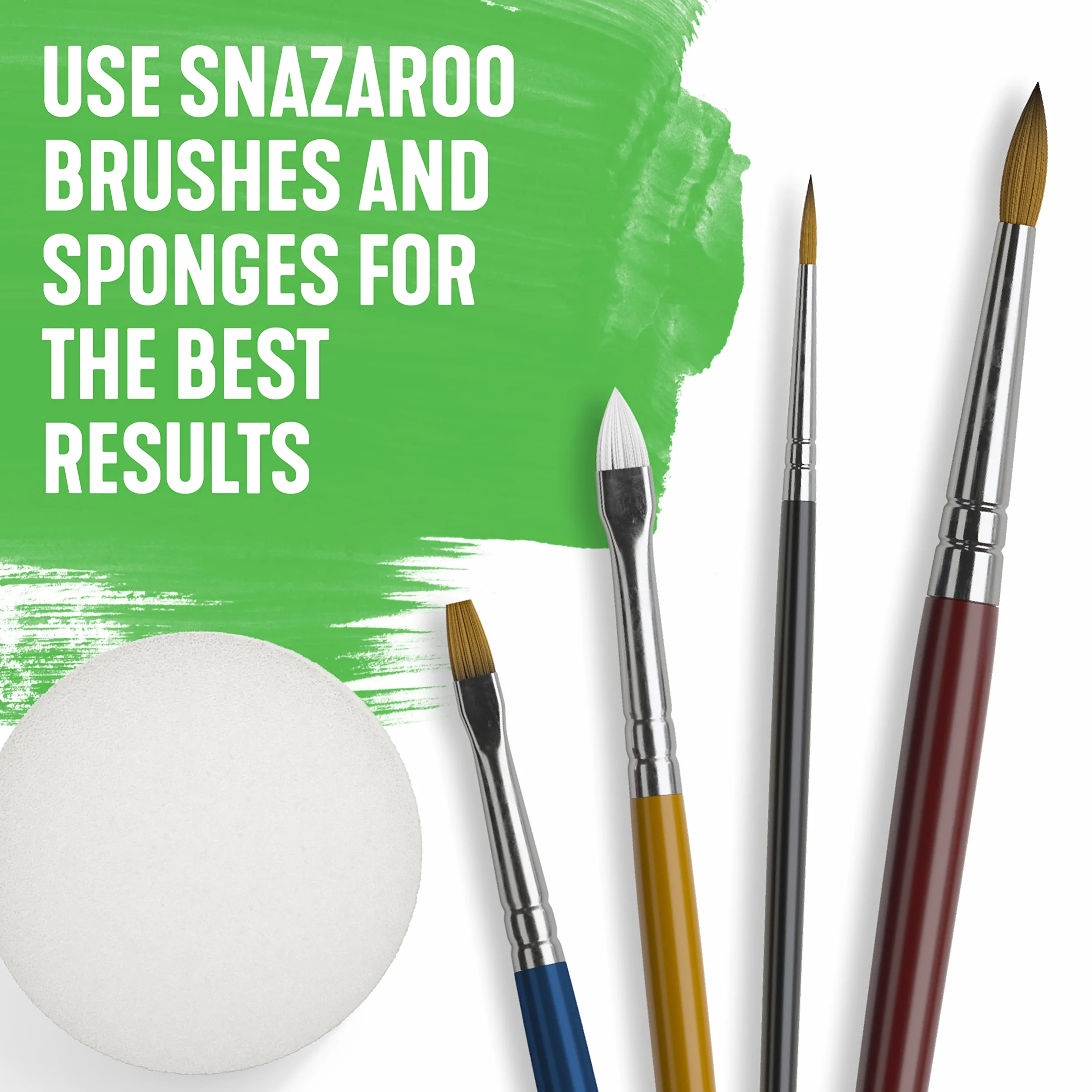Snazaroo Pincel profesional para pintura facial ancho plano blanco