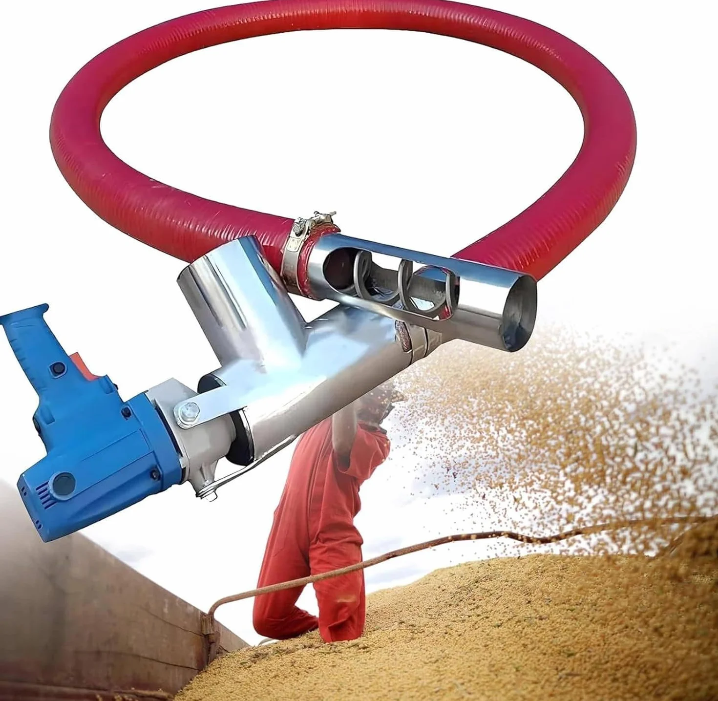 Transportador De Tornillo Sinfín Portátil Con Bomba De Succión De Granos, Bomba Eléctrica Para Succión De Granos Pequeños, Manguera De 1,5 M Incluida, Ideal Para Fábricas, Granjas Y Manejo De Pellets