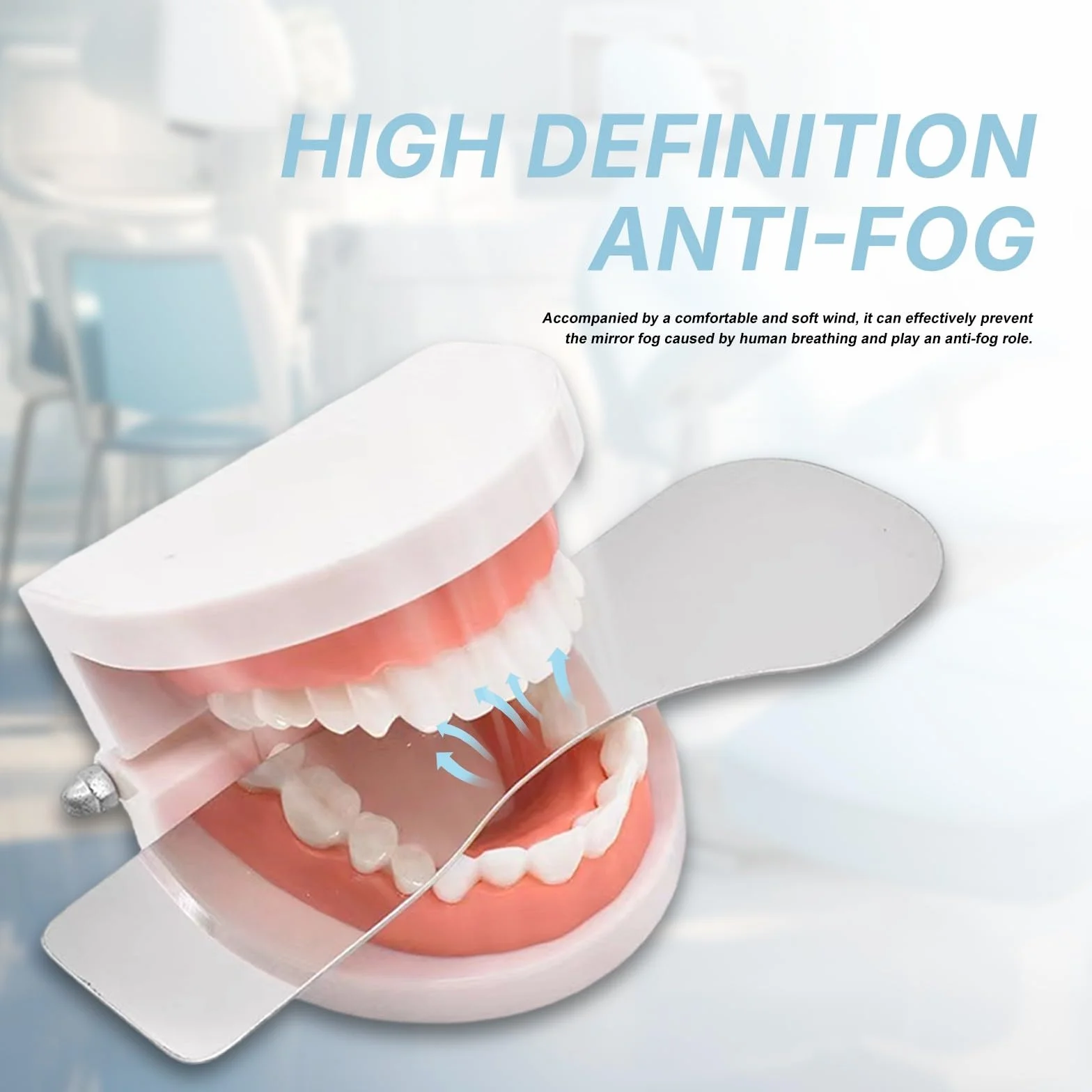 Espejo dental oclusal fotográfico con ventilador de luz y reflector intraoral de vidrio chapado antivaho