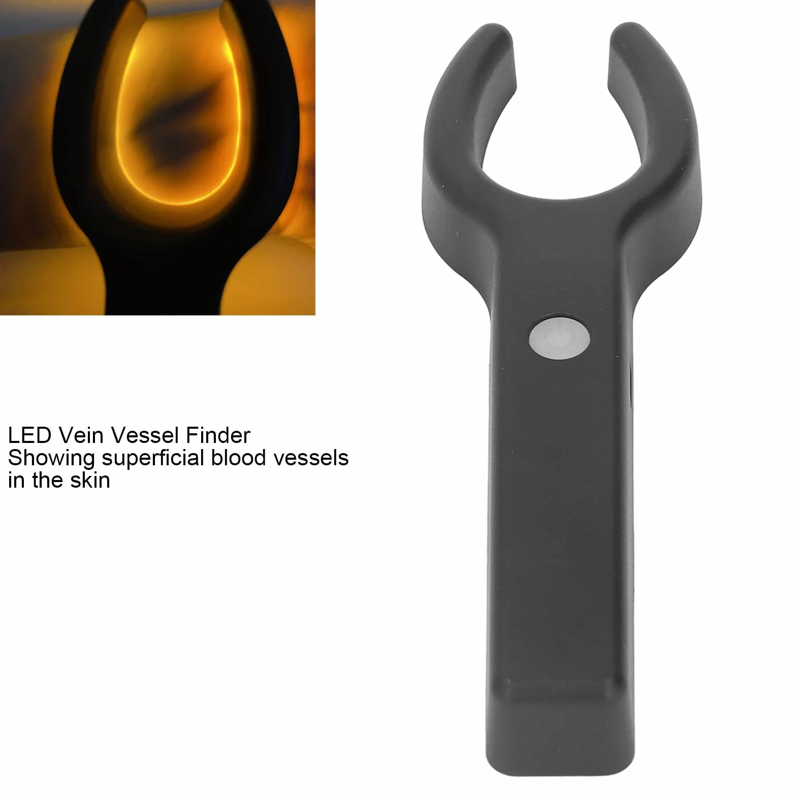 Cryfokt Buscador de Venas LED, Transiluminador de Luz Amarilla USB Recargable Lámpara Localizadora del Visor de Venas Infrarrojos de Mano Instrumento de Visualización Vascular