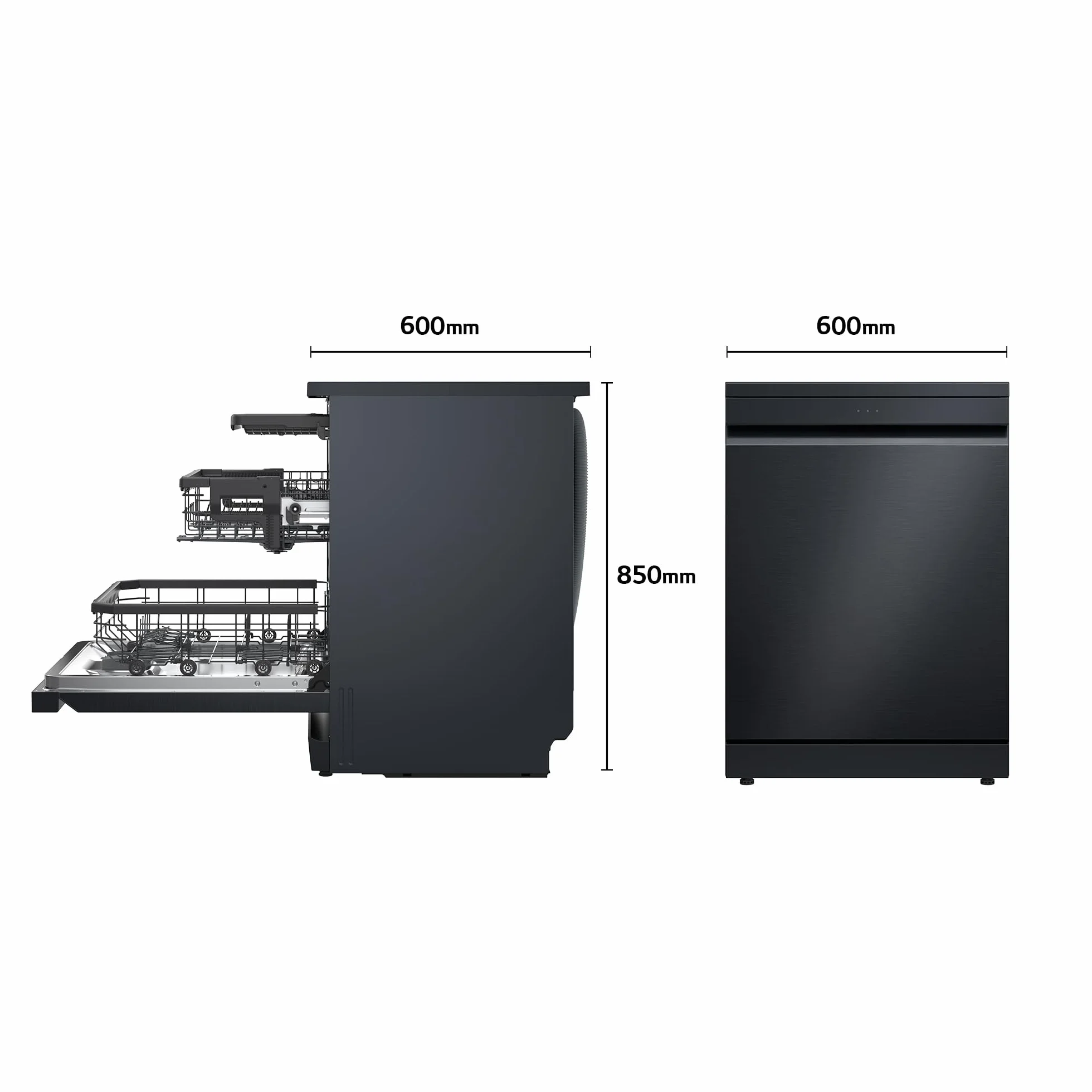 LG Lavavajillas QuadWash Steam DF375HMS 14L Acero Negro Grafito Eficiencia A