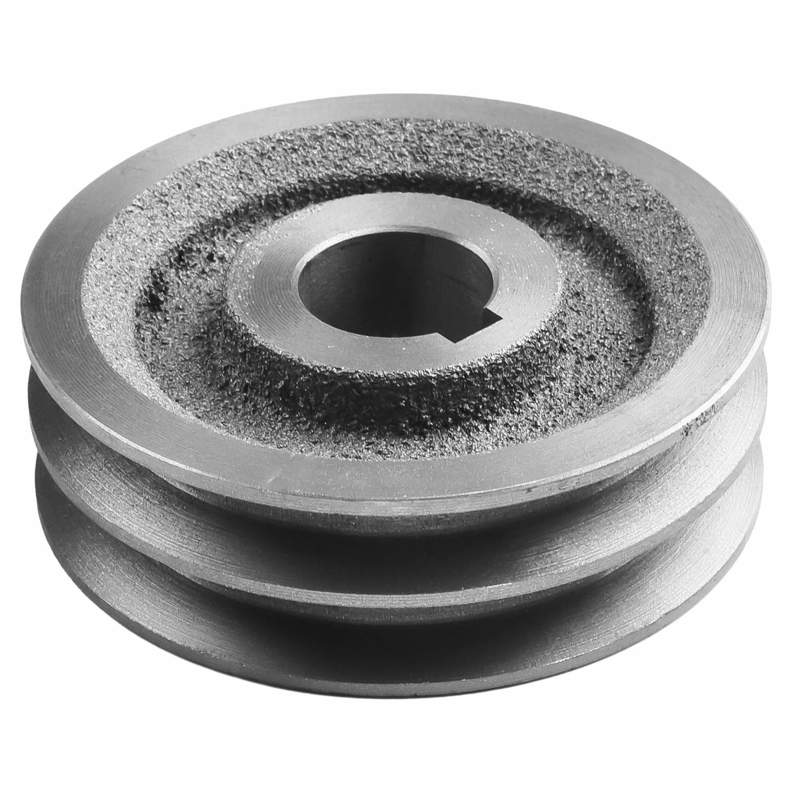 Polea de correa trapezoidal de hierro fundido, doble ranura 50-100 mm, accesorio para herramienta eléctrica