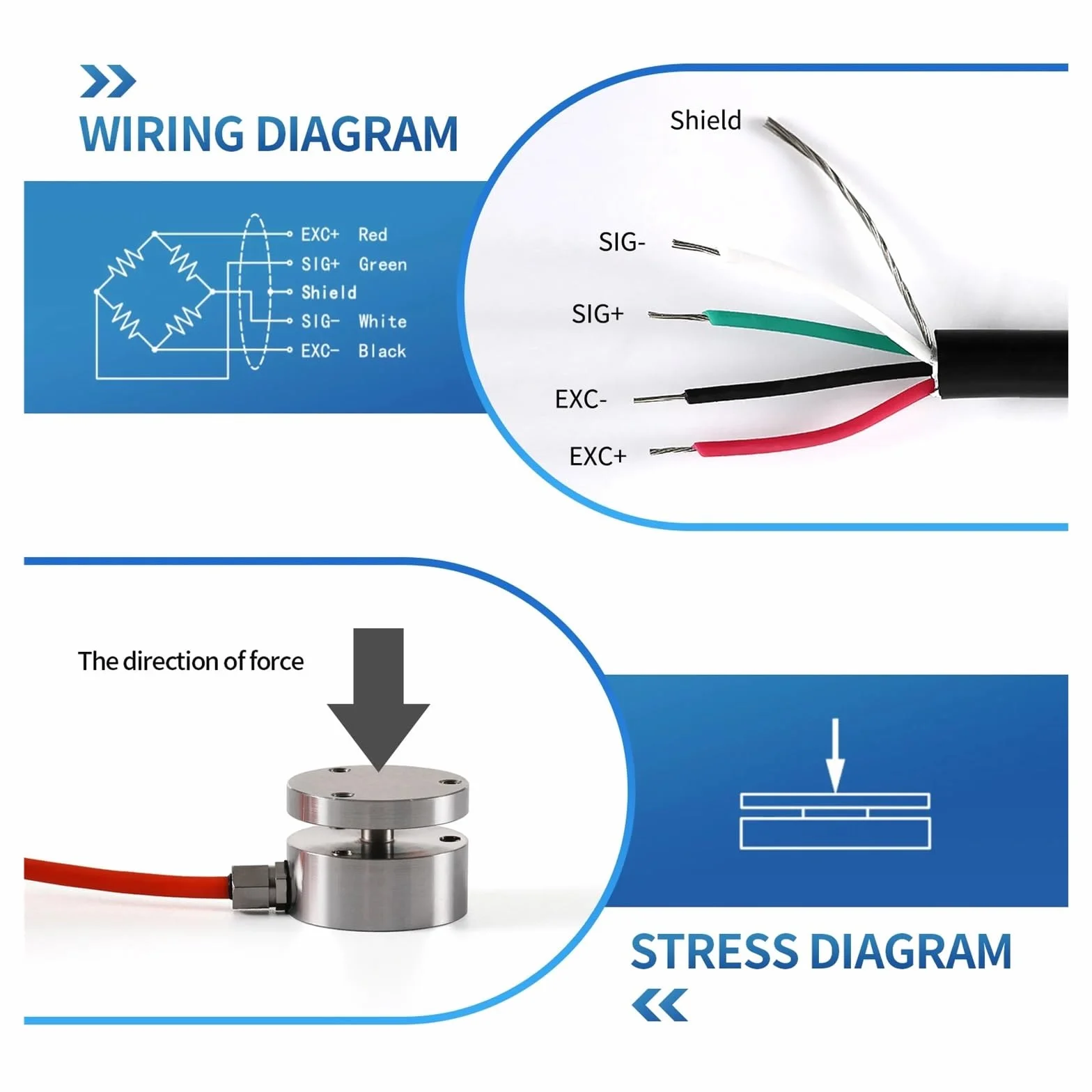 Medidor de Fuerza Digital con Sensor celda Carga, medidor, Peso, presión, Empuje y tracción, dinamómetro, Pico ± 0,05% FS(0-100KG Force Gauge)