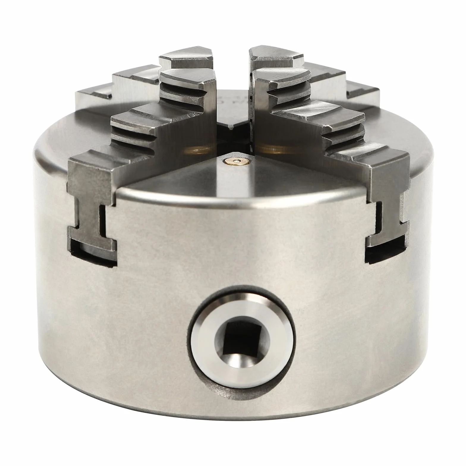 Wangkangyi Mandril autocentrante de cuatro mordazas de 100 mm, acero aleado, portabrocas giratorias, para amoladora, taladro, fresadora, torno