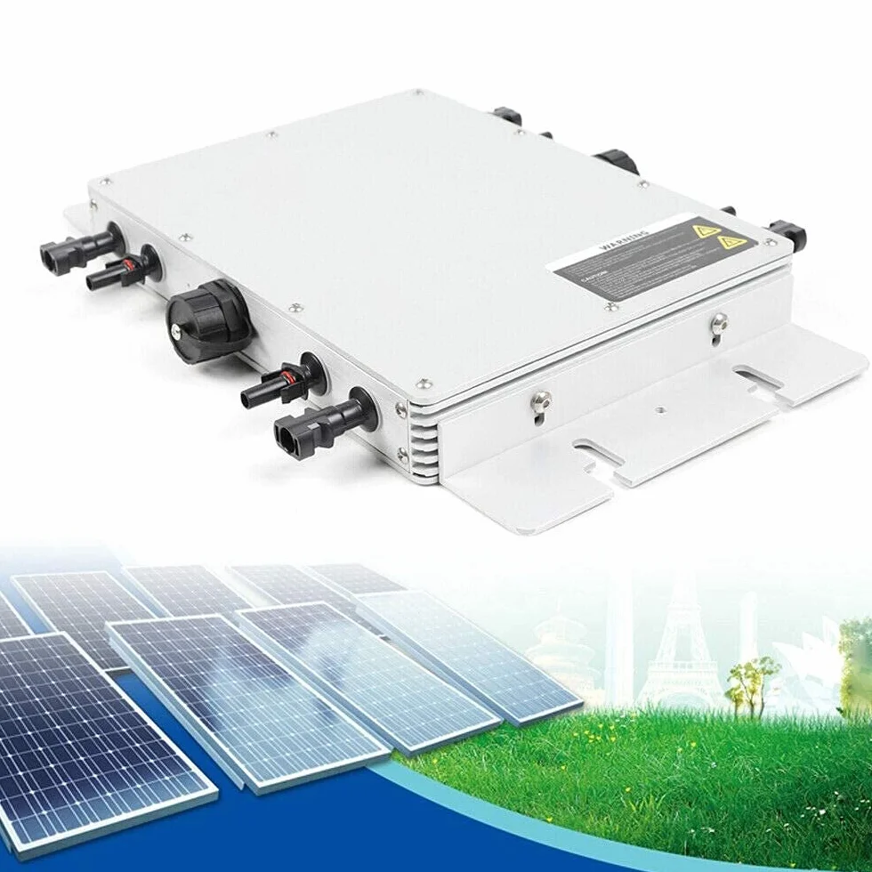WVC-1200W 373,9 x 284,5 x 38 mm inversor 1200 W, micro inversor de red solar, inversor DC MPPT, inversor de energía para balcón