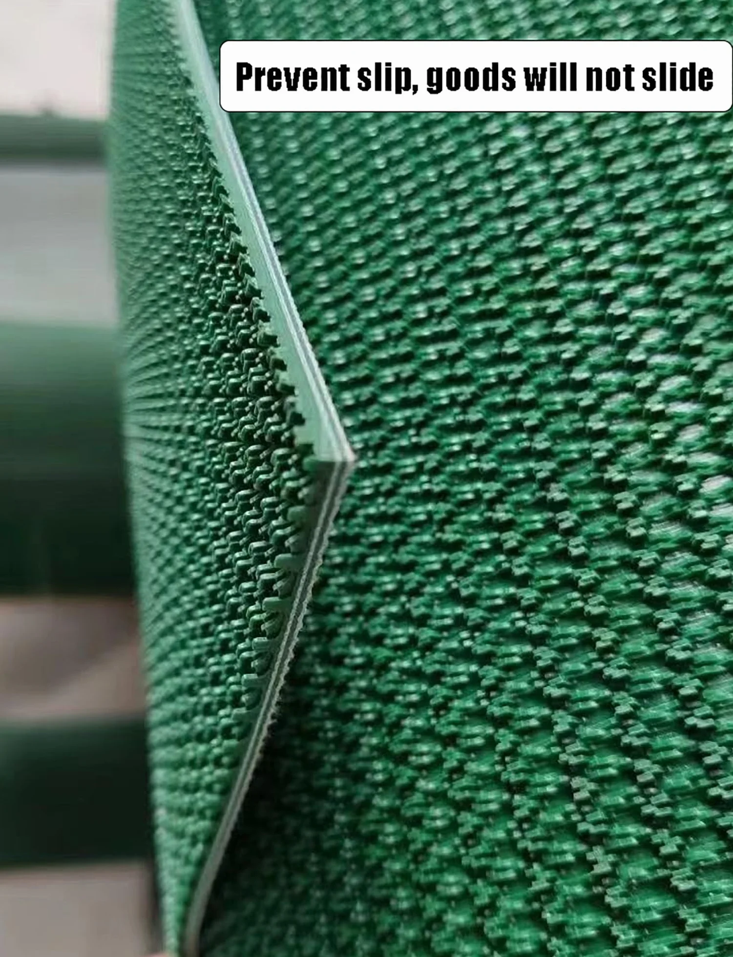 Cinta transportadora de PVC verde antideslizante engrosada con patrón de césped
