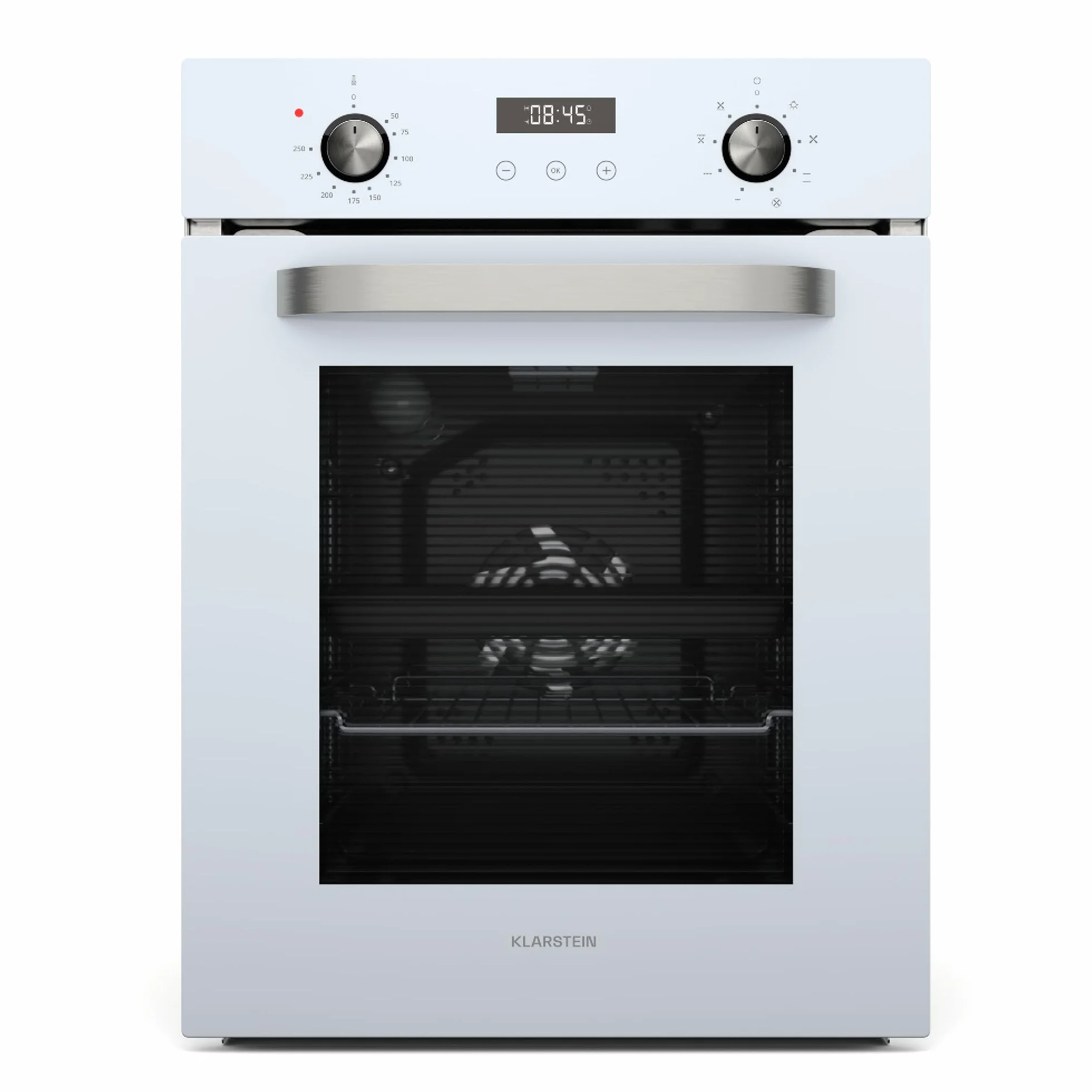 Klarstein SmartSlim Horno Eléctrico Empotrable 49L 9 Funciones Grill Ventilado Cristal Negro Clase A 45 cm
