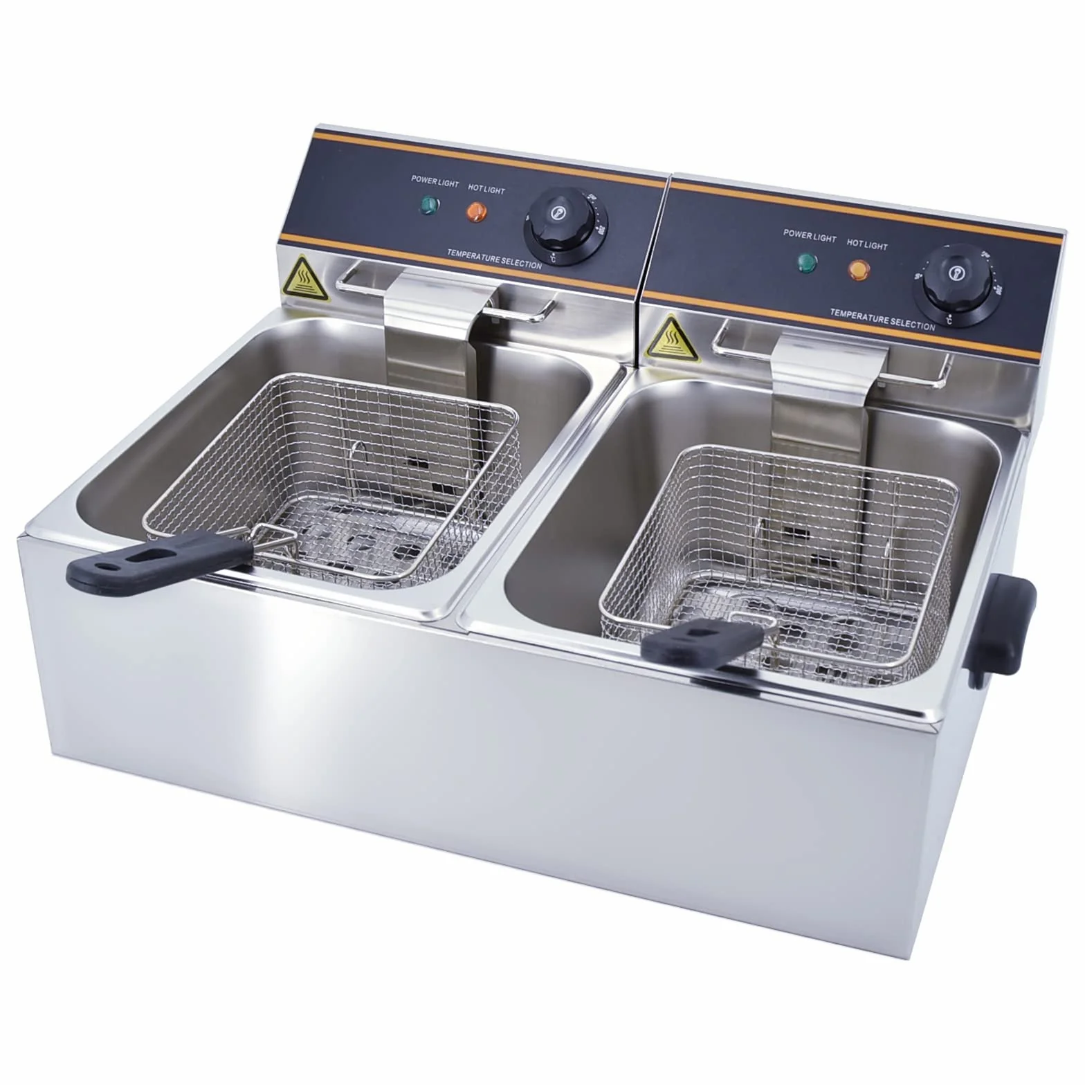 Freidora eléctrica Comercial Profesional de Acero Inoxidable para Restaurante y Uso Doméstico (12L)