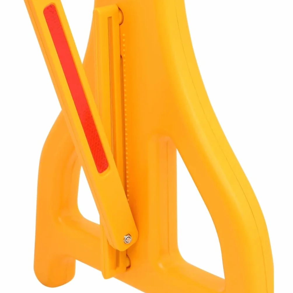 vidaXL Barrera de Tráfico Plegable Seguridad Carretera Valla Telescópica Rayas Reflectantes Barricada Portátil Expansible Amarillo y Negro 250x38x96cm