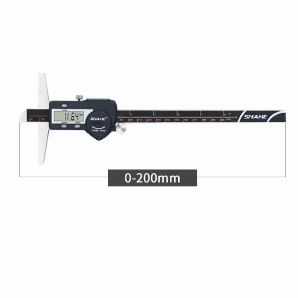 WJJ hsj Calibrador de Alta precisión electrónica Digital Profundidad de visualización medidor de Profundidad Vernier de Profundidad de sondeo Rango: 0-200mm Preciso