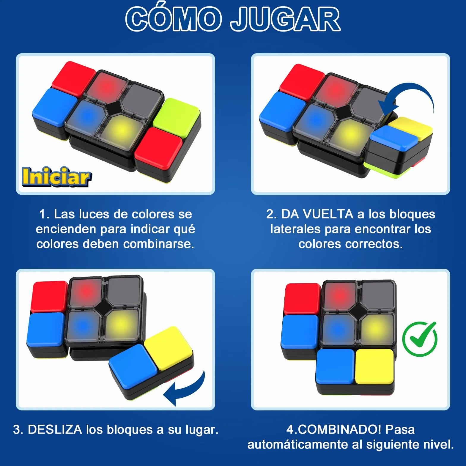 Pup Go Cubo Mágico Electrónico para Niños 6+ Años, Juego de Rompecabezas con Música y Luces, Juguete Educativo