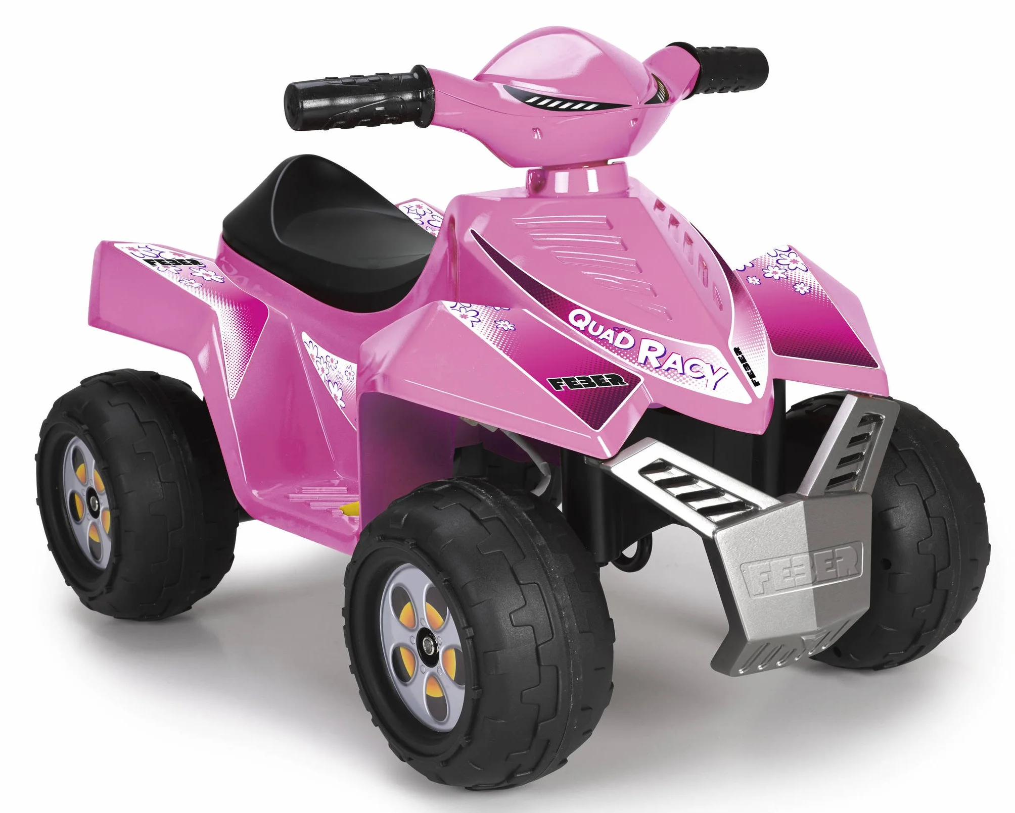 FEBER Quad Racy Pink 6V Coche Eléctrico para Niños 18 Meses a 3 Años Ruedas Grandes Batería 40 min Cargador Incluido