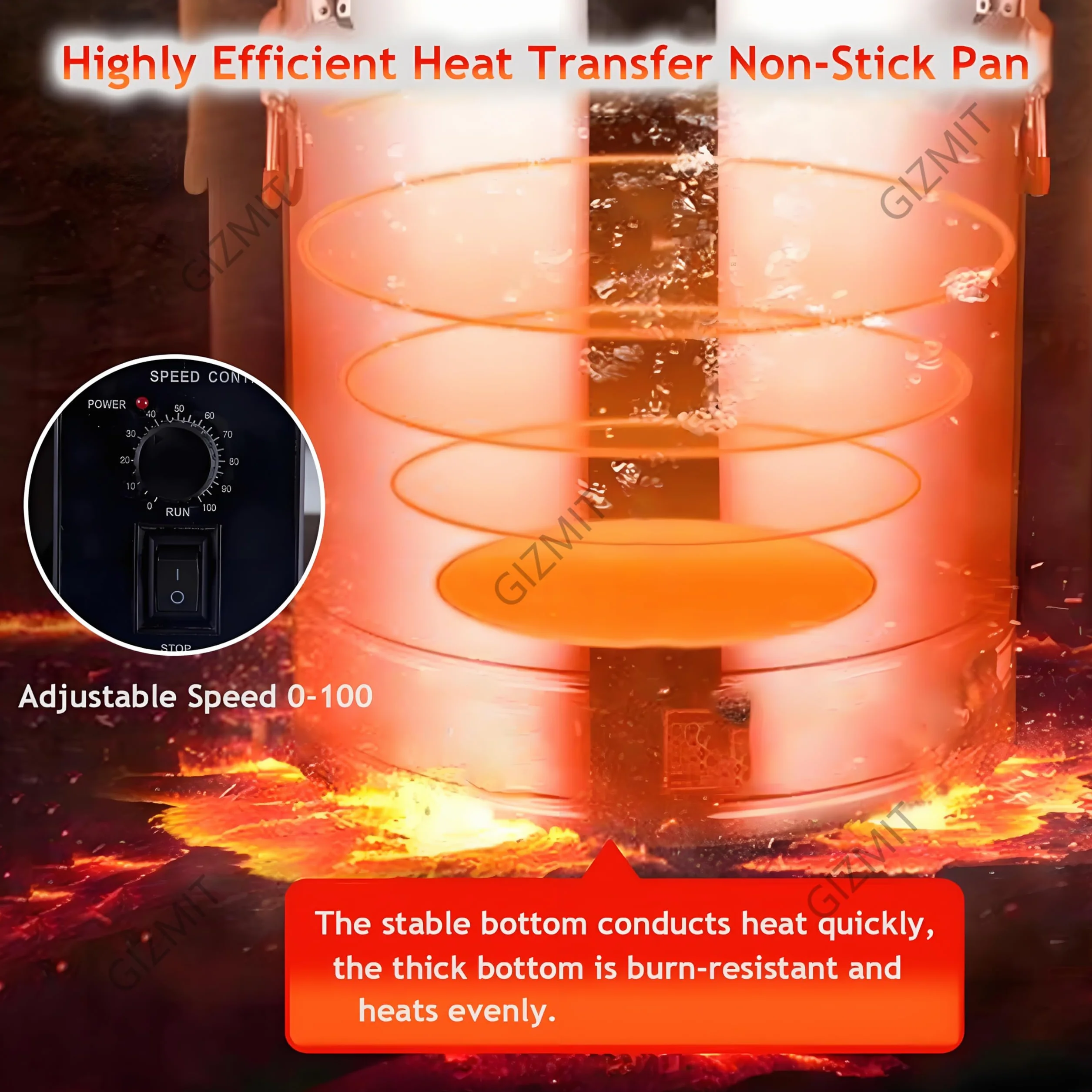 Agitador automático de ollas, raspador eléctrico de 4 cuchillas para remover sopas, salsas y gachas de avena con un solo clic sin esfuerzo