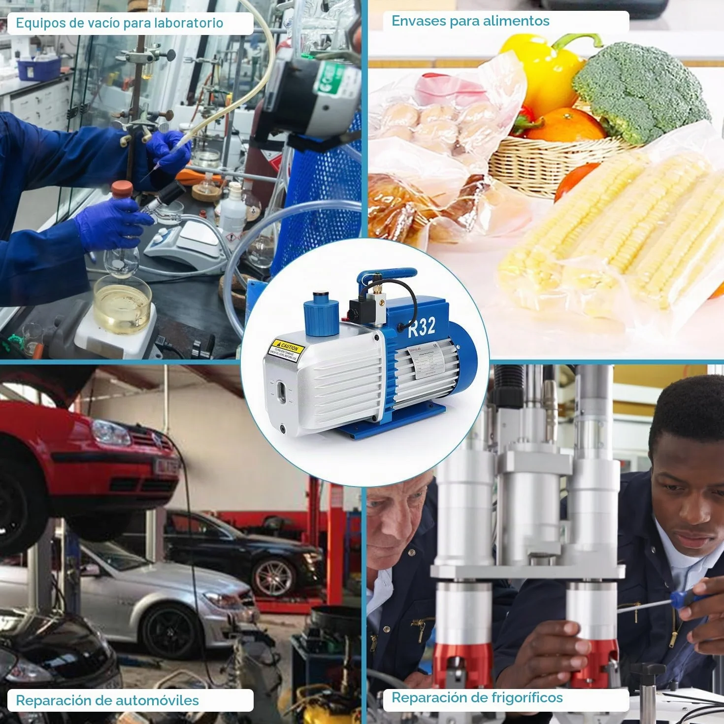 stonylab Bomba de Vacío, Bomba de Vacío de Paletas Rotativas de Dos Etapas con Función a Prueba de Explosiones R32, Vacío Máximo de 10-15 Pa, Tasa de Flujo de 2,5 CFM