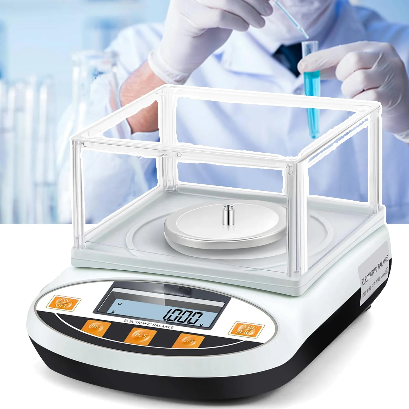 Balanza Analítica De Laboratorio, Báscula De Laboratorio De Alta Precisión, 100/200/300/500 G × 0,001 G (1 Mg), Uso Dual De CC Y CA, Con Parabrisas, Es Posible La Conversión De Unidades ,200g/0.001g