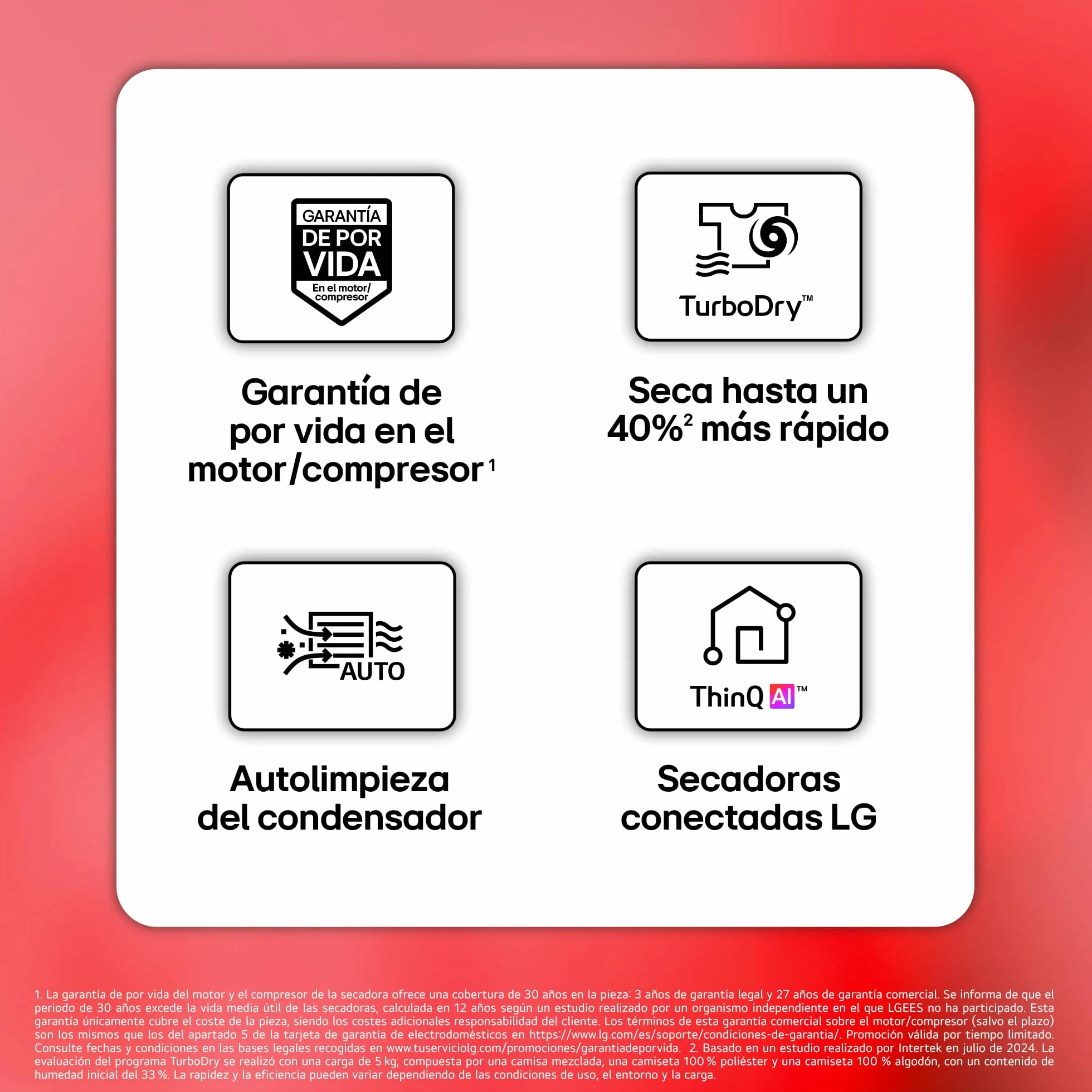 LG RH10V9AV2WR Secadora 10kg Bomba de Calor Dual Inverter Compressor Clase C Serie 900 Eco Hybrid Gran LED Acero Negro Mate